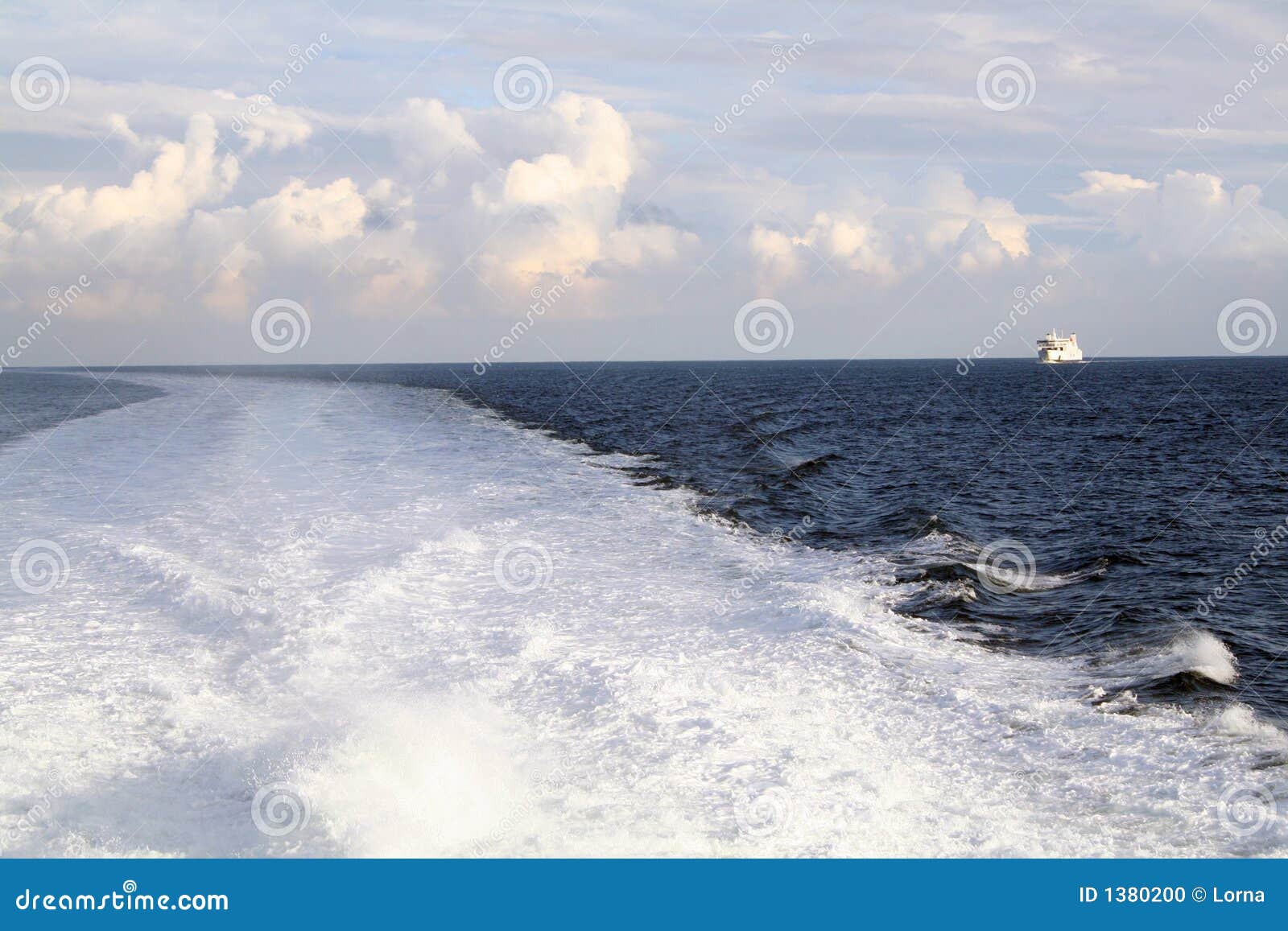 Wake of boat in sea stock photo. Image of turbulent, wake - 1380200