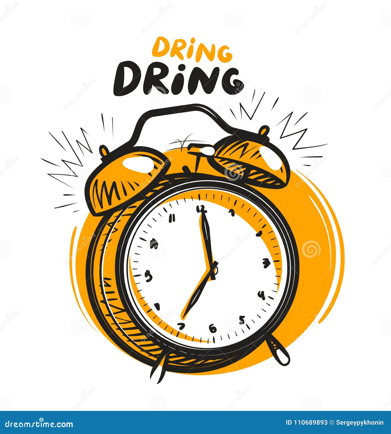 Alarm clock with bells ringing timer Royalty Free Vector