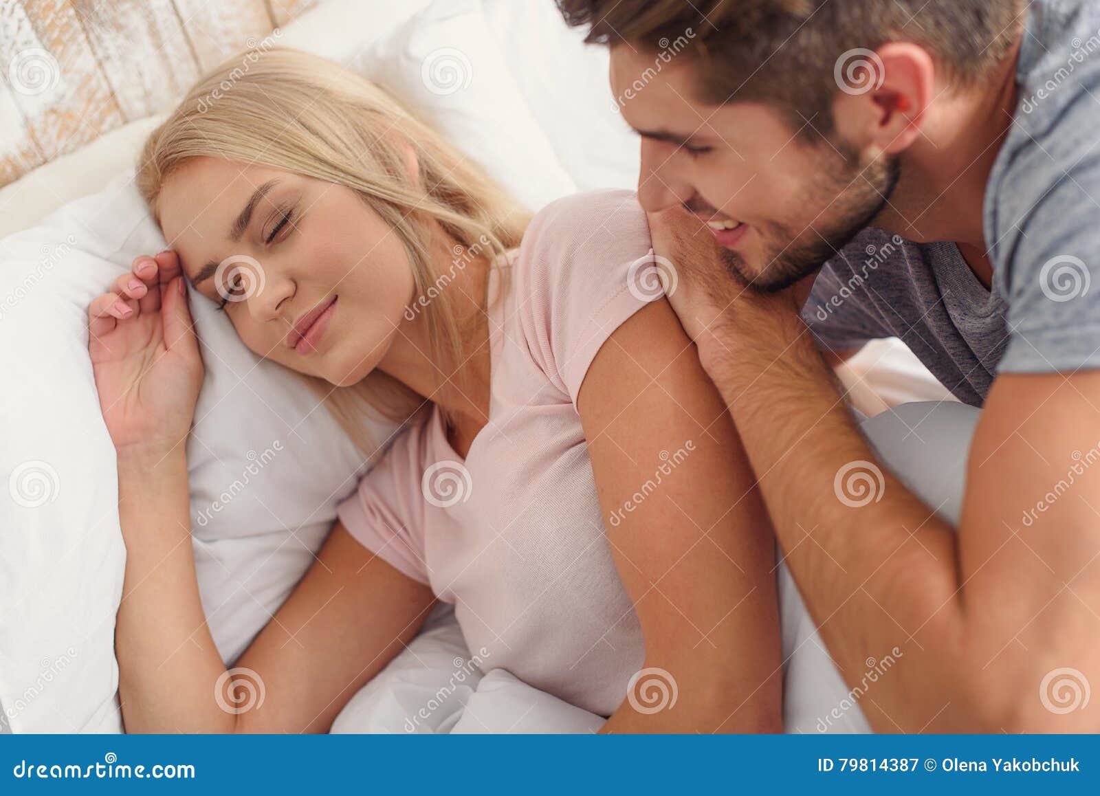 Wake Up My Darling Stock Image Image Of Blanket Husband 79814