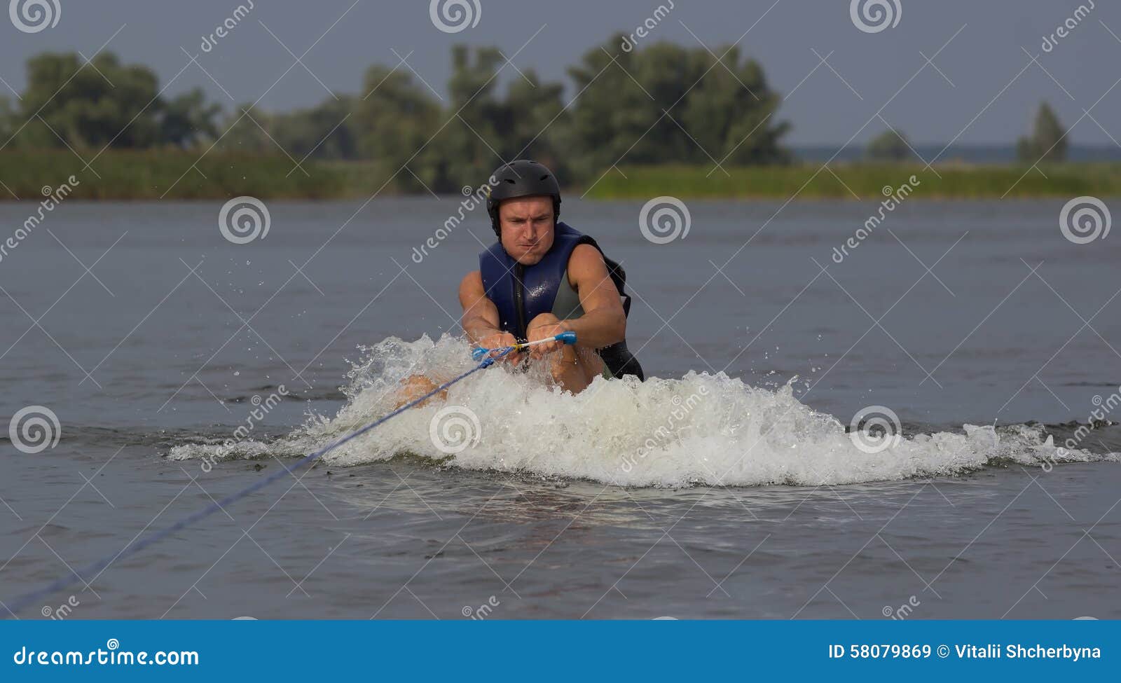 Wakeboard athlete starts stock image. Image of vacation 58079869