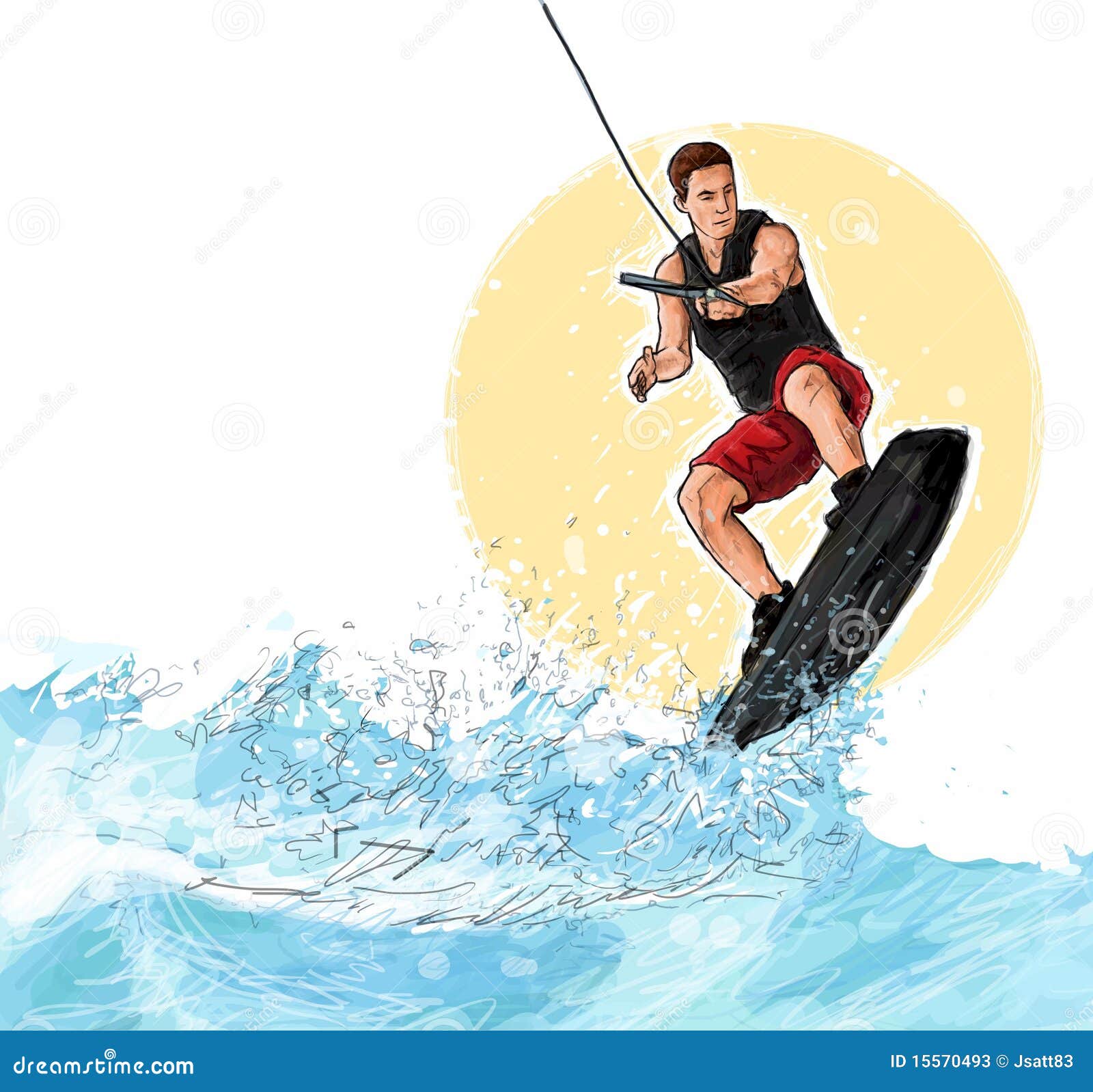Wakeboarding Abbildung stock abbildung. Illustration von sport 15570493
