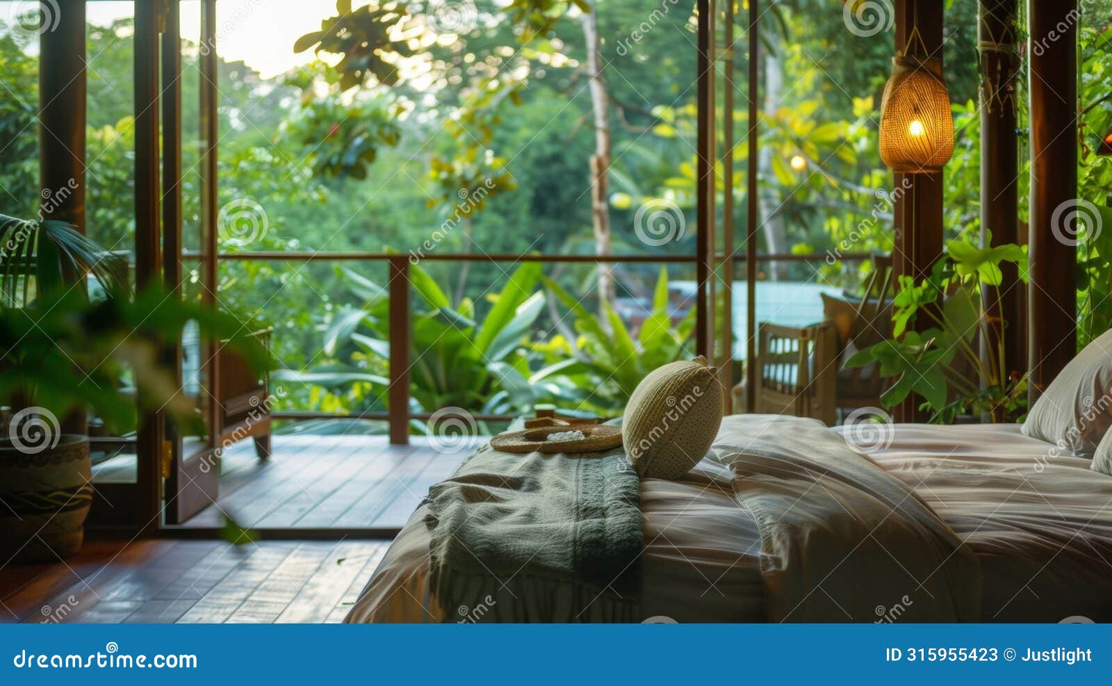 waking up to the peaceful sound of birdsong surrounded by lush greenery is the perfect start to a restful day at the