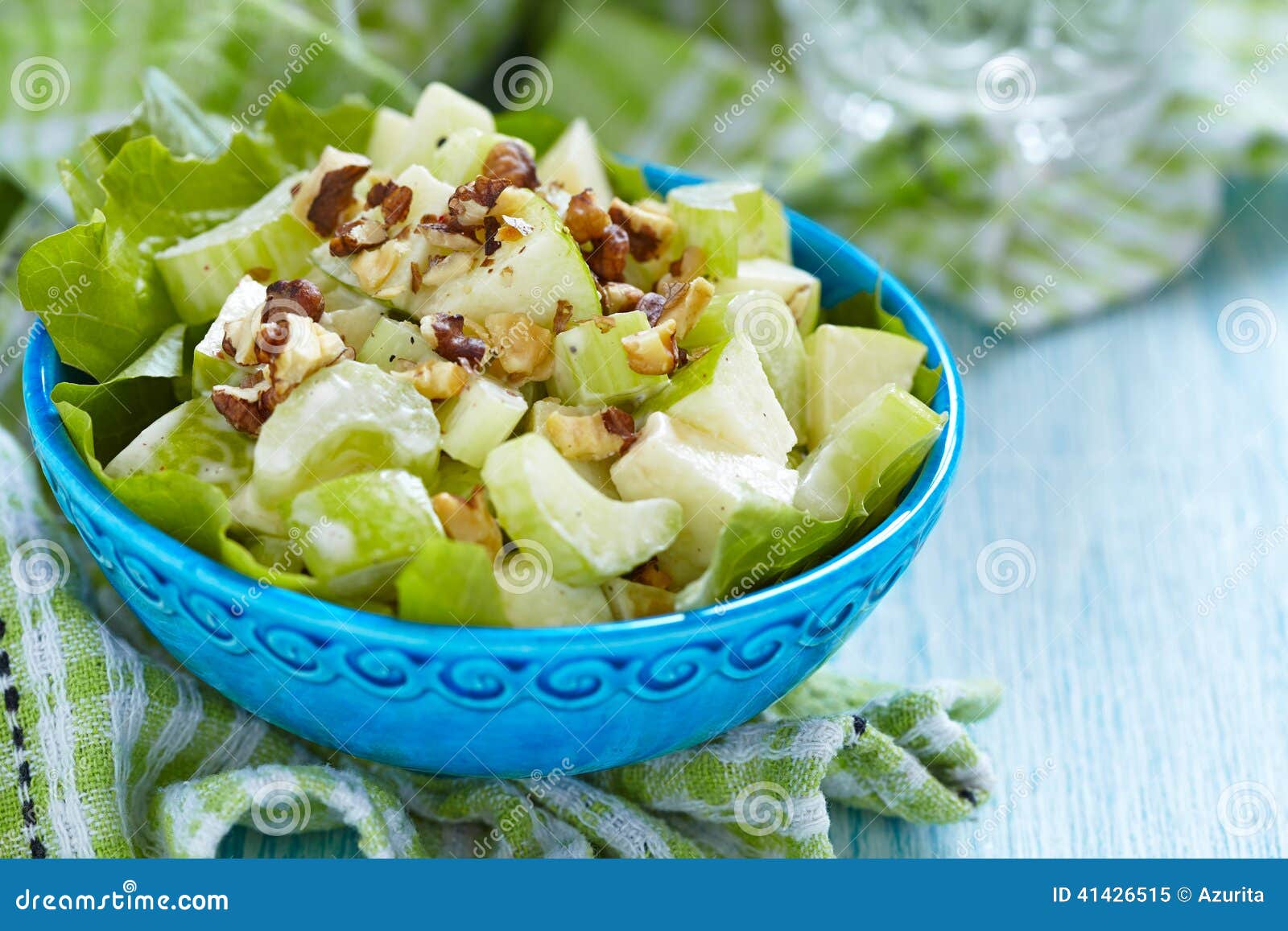 Waldorfsalat stockbild. Bild von ranch, salat, platte - 41426515