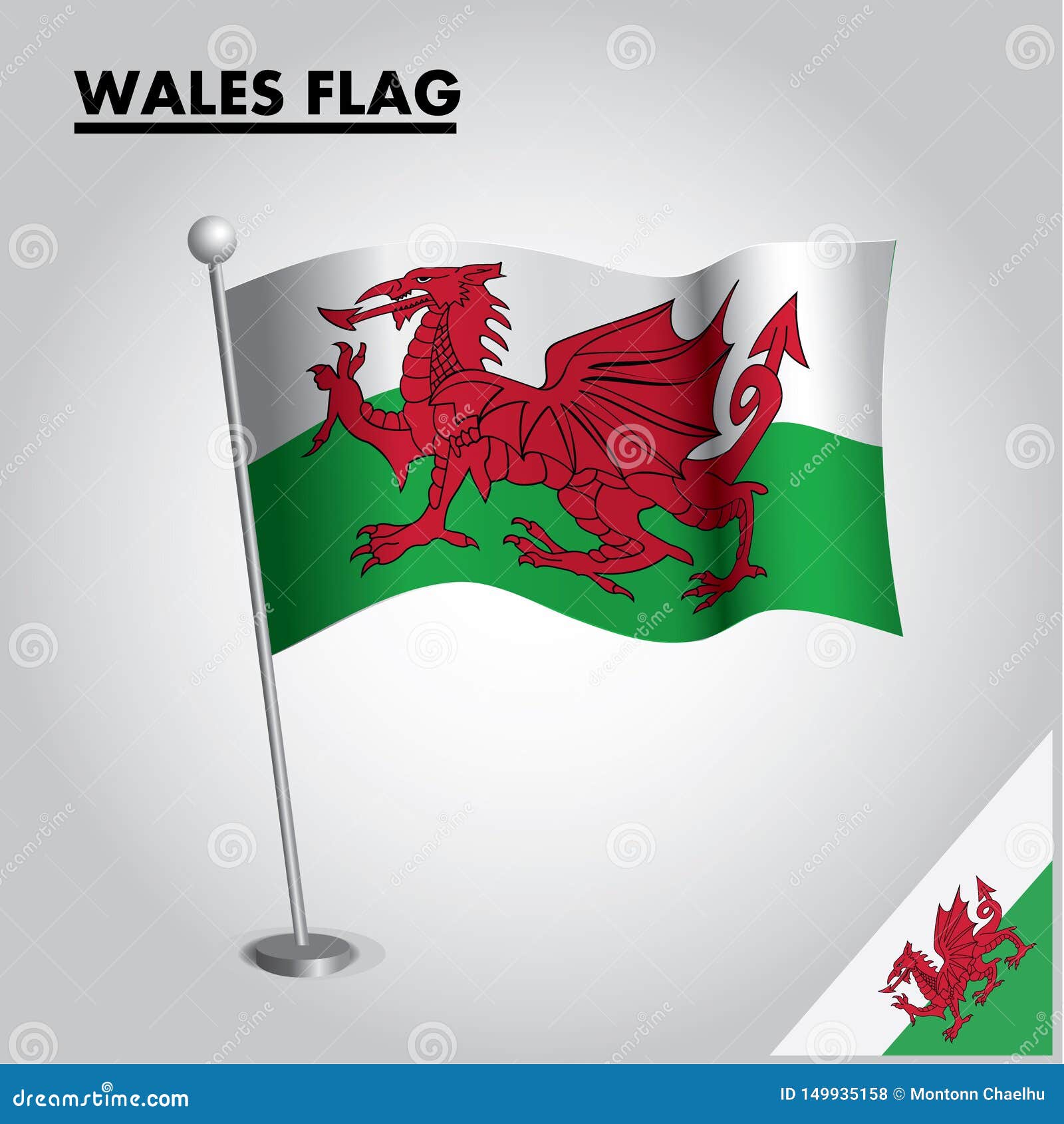Download WALES Flag National Flag Of WALES On A Pole Stock Vector ...