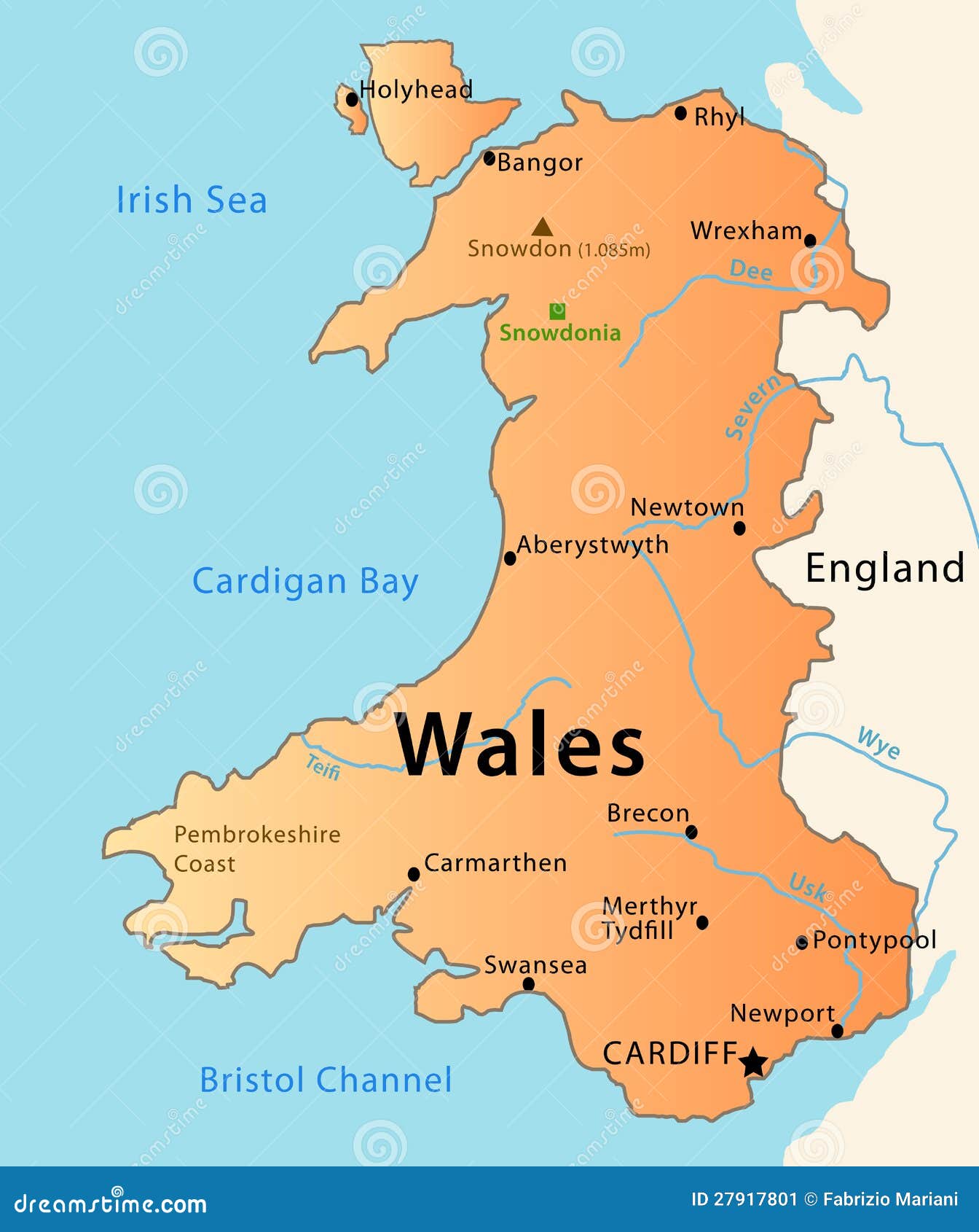 mapa walesu Wales map stock vector. Illustration of border, charts   27917801 mapa walesu