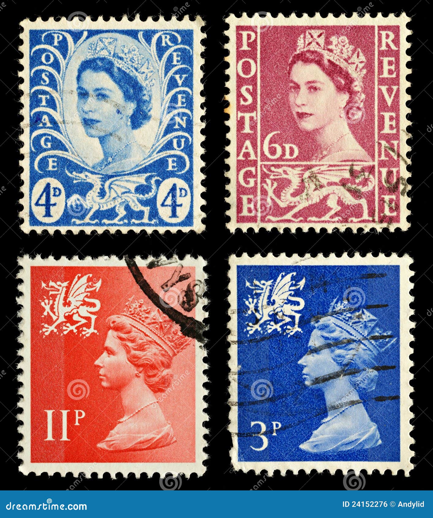 Wales Postage Stamps Royalty Free Stock Image Image 24152276