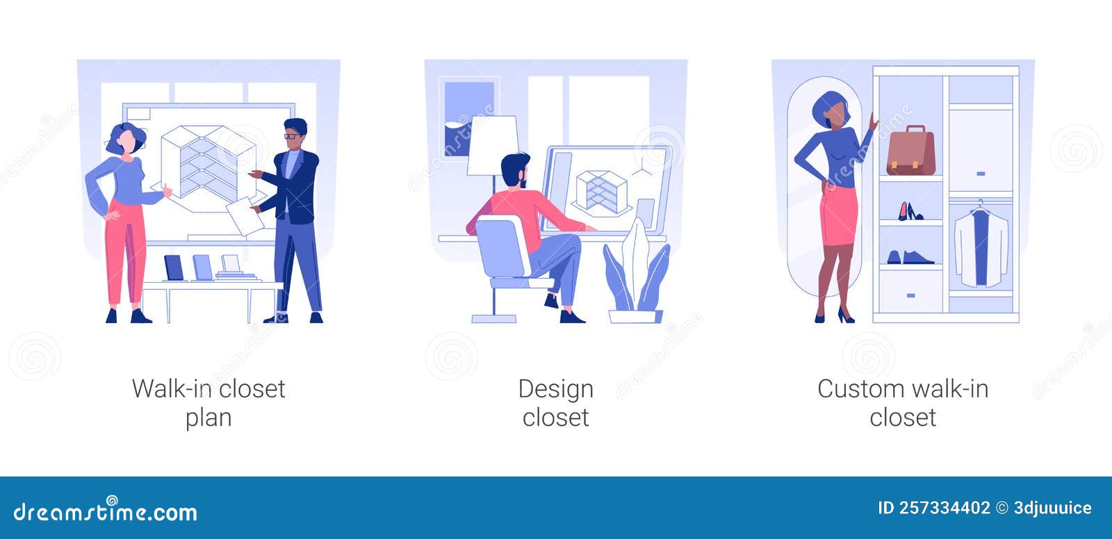 Walkin Closet Layout Isolated Concept Vector Illustrations. Stock Vector Illustration of