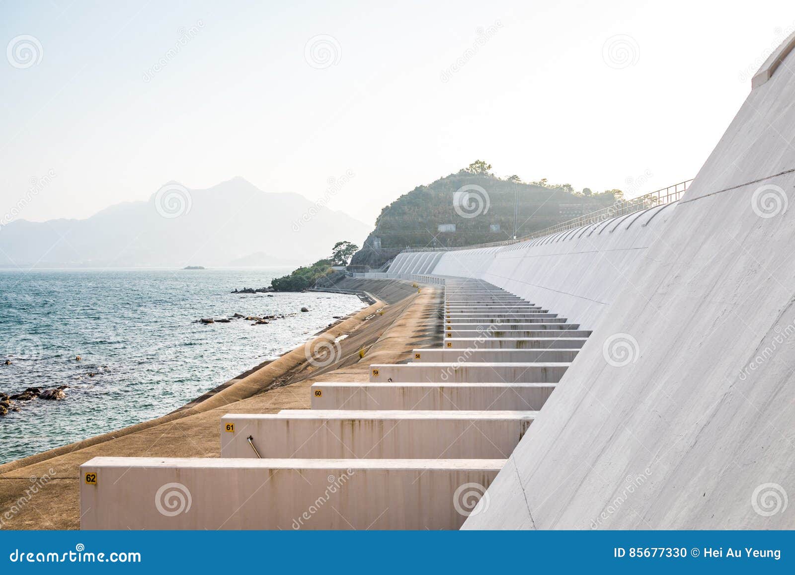 Walk Path on a Dam of Reservoir Stock Photo Image of nature