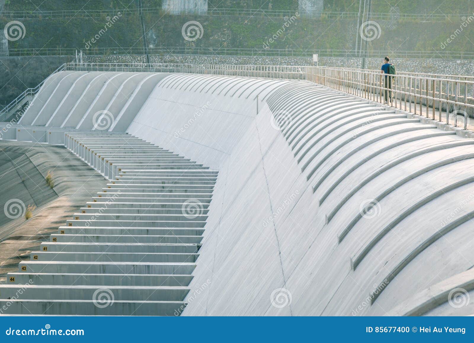 Walk Path on a Dam of Reservoir Stock Photo Image of water, travel