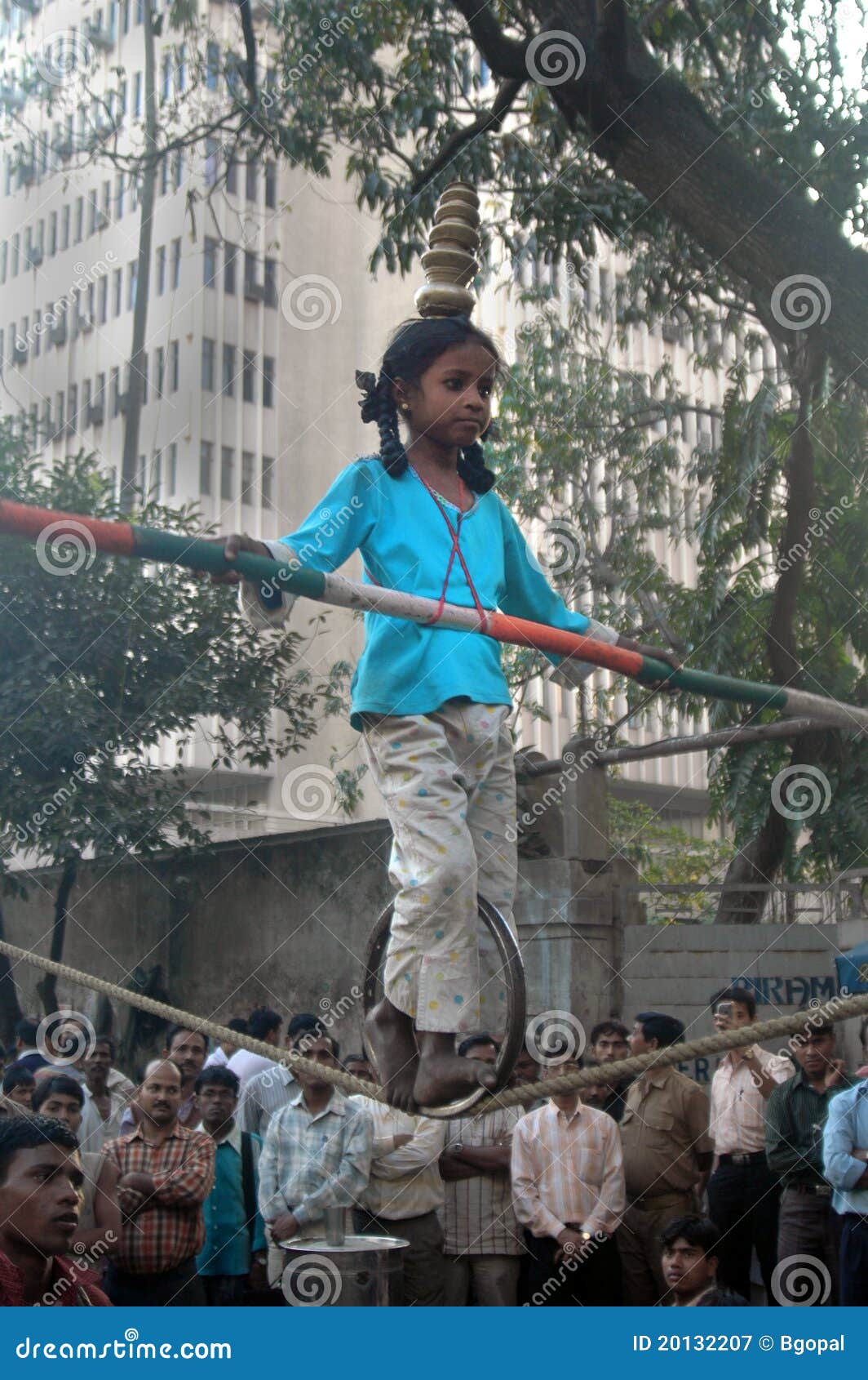Walk on Rope-child Labour in India Editorial Photography - Image