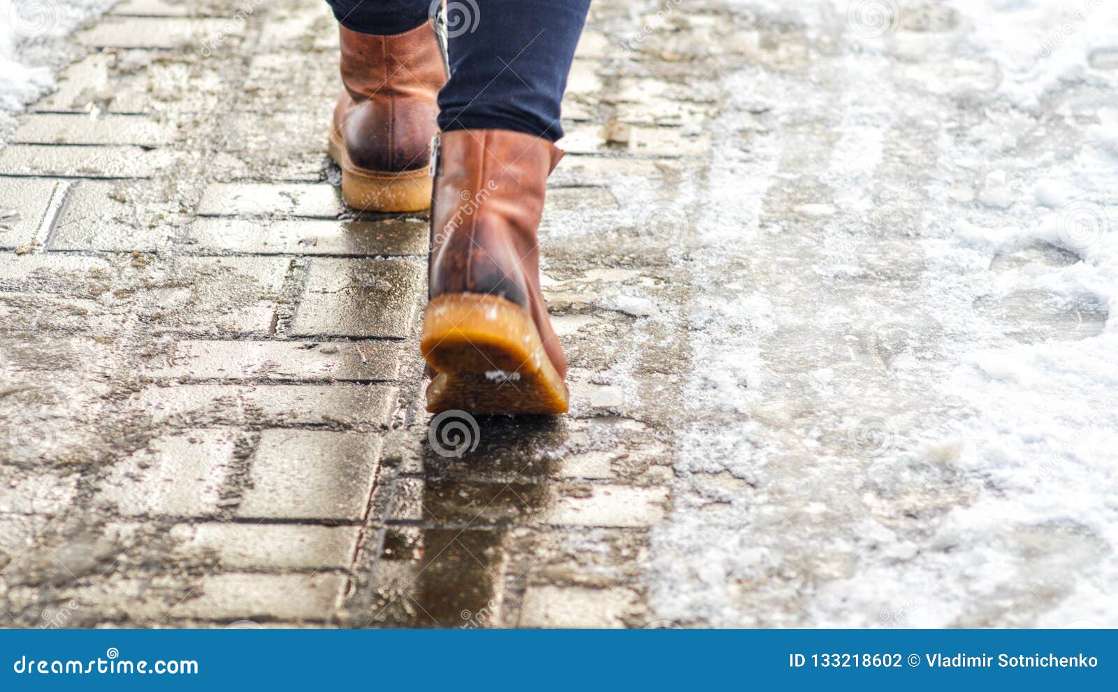 Walk on icy pavement stock photo. Image of shoes, sidewalk 133218602