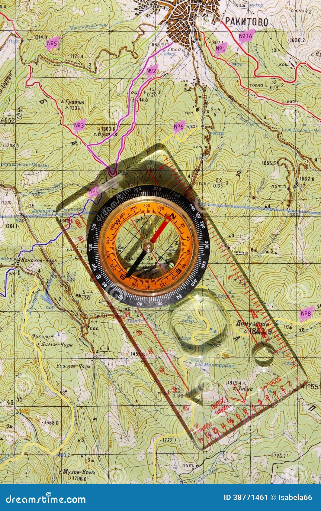 walkers compass and on a topo map