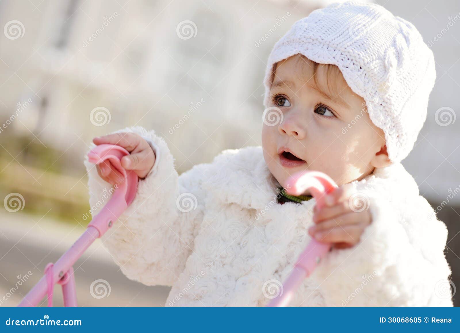 Walking baby girl stock image. Image of baby, looking 30068605