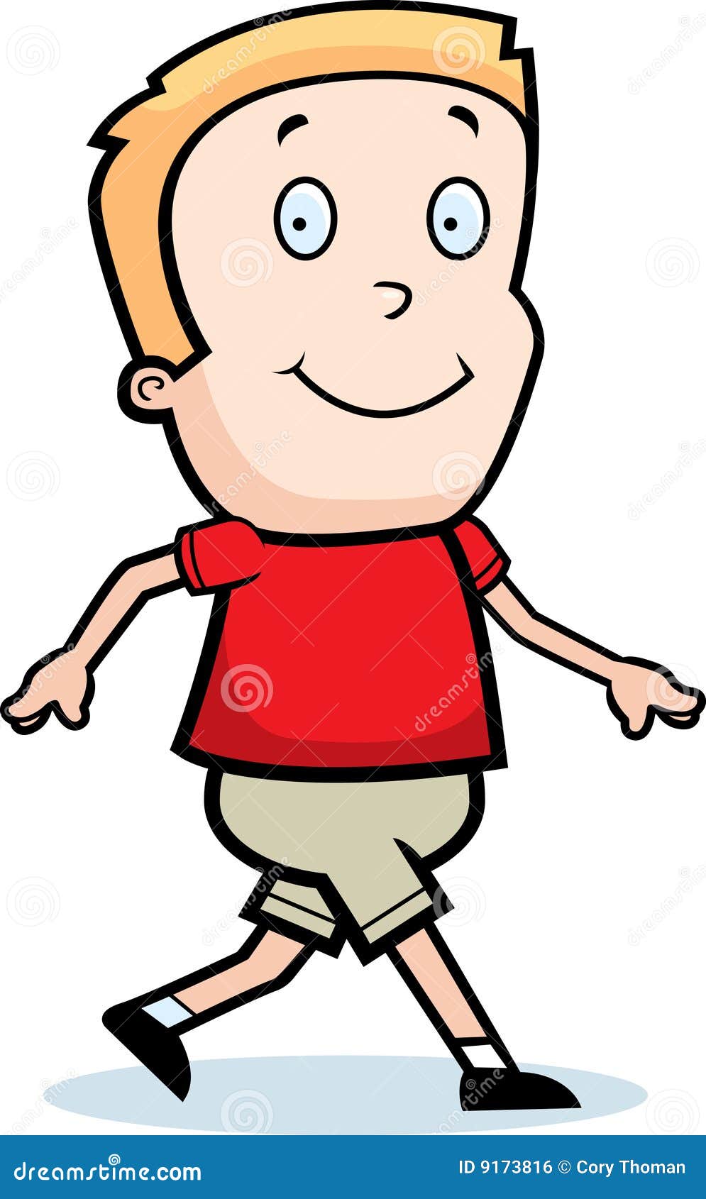 Walking Boy stock vector. Illustration of cartoon, walking - 9173816