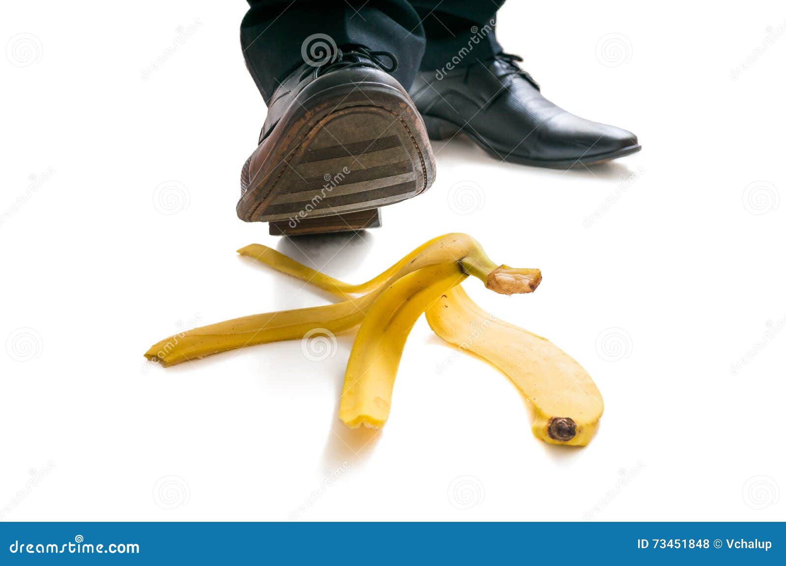 Walking Businessman is Going To Slip on Banana Peel Stock Photo - Image ...