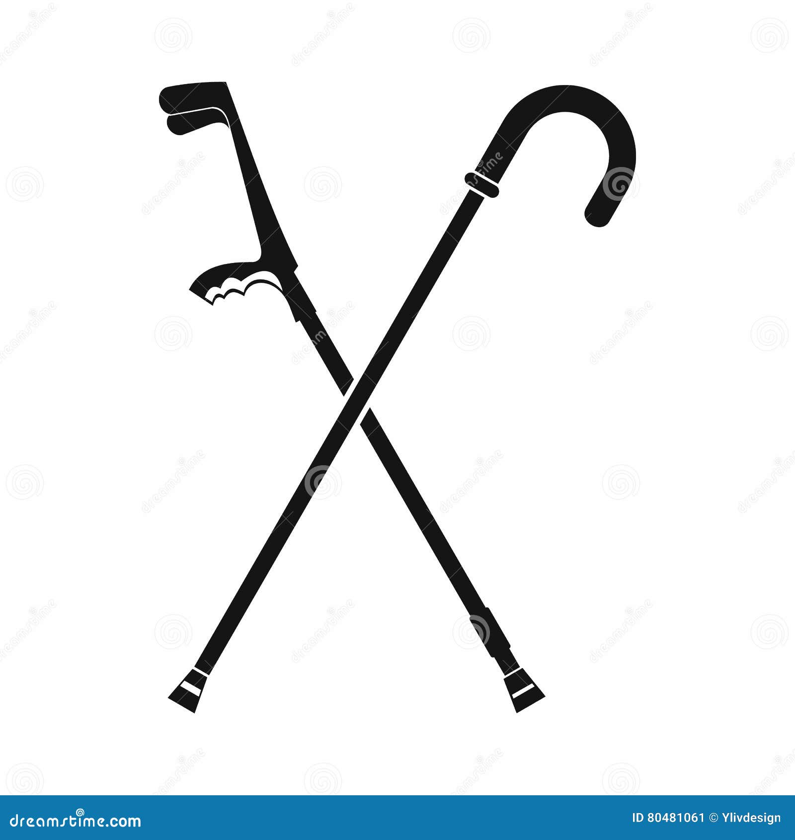 Walking Cane Icon, Simple Style Stock Vector Illustration of care