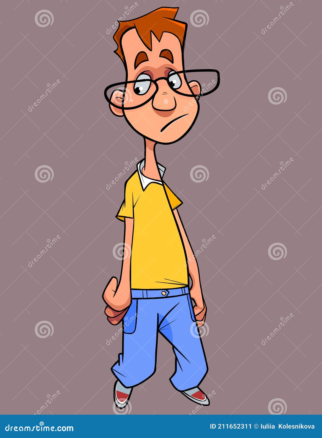 Walking Cartoon Red Haired Sad Boy with Glasses Stock Vector - Illustration of alone, caucasian: 211652311 Walking Cartoon Red Haired Sad Boy with Glasses Stock Vector - Illustration of alone, caucasian: 211652311