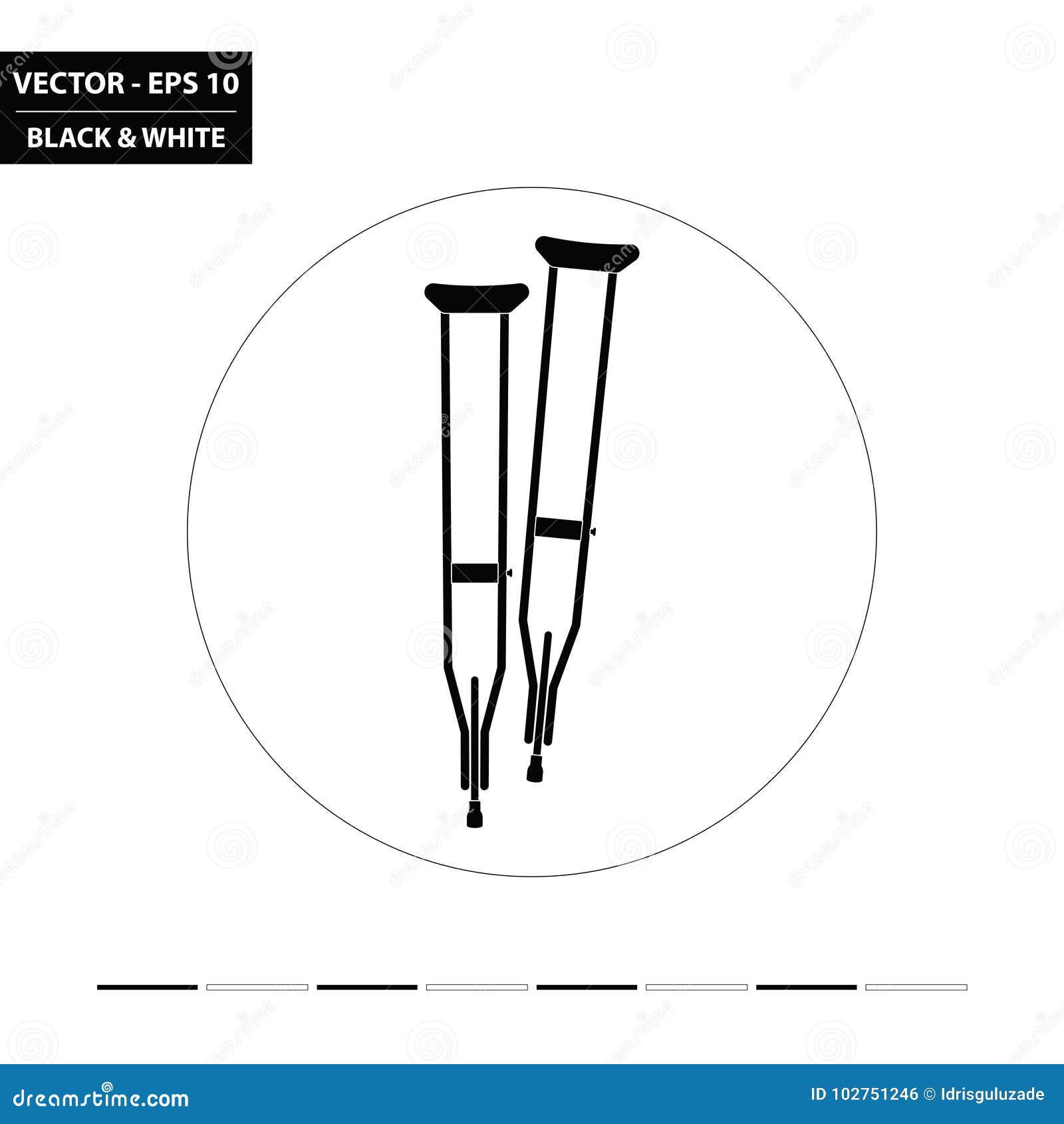 Walking crutches flat icon stock vector. Illustration of assistance