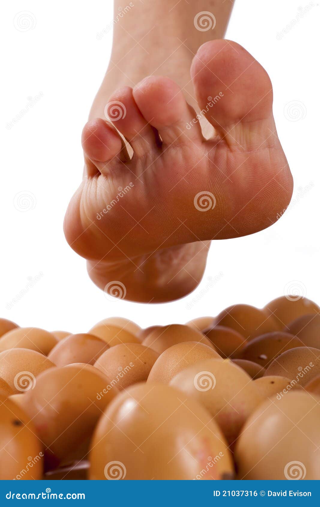 Walking On Eggshells Barefoot. Royalty Free Stock Image Image 21037316