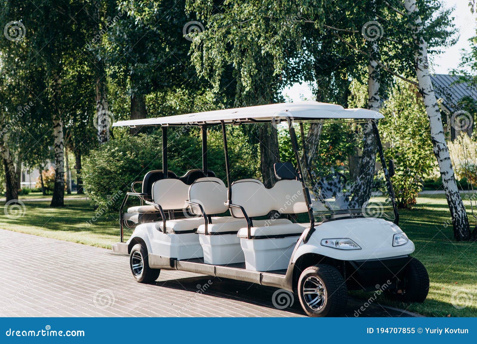 Walking Electric Car Cover Parked Tourist Complex Stock Image Image