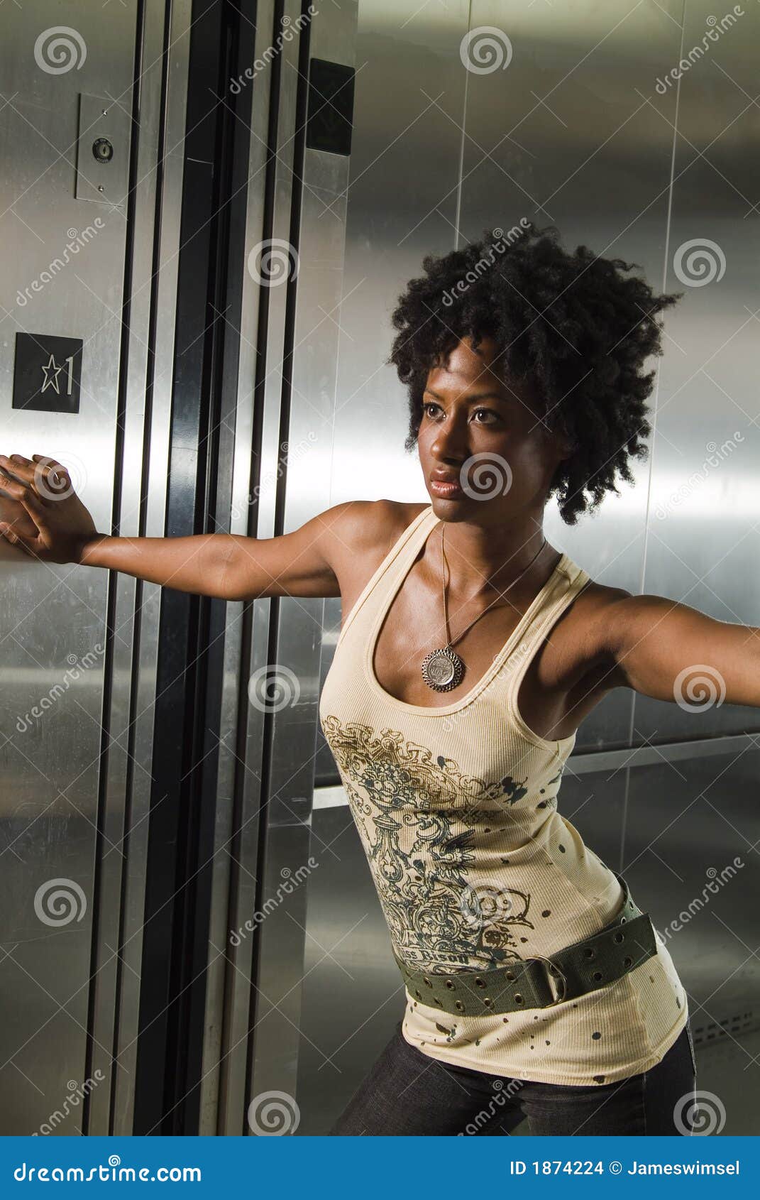 Walking Out of Elevator Close Up 05 Stock Photo Image of individual, black 1874224