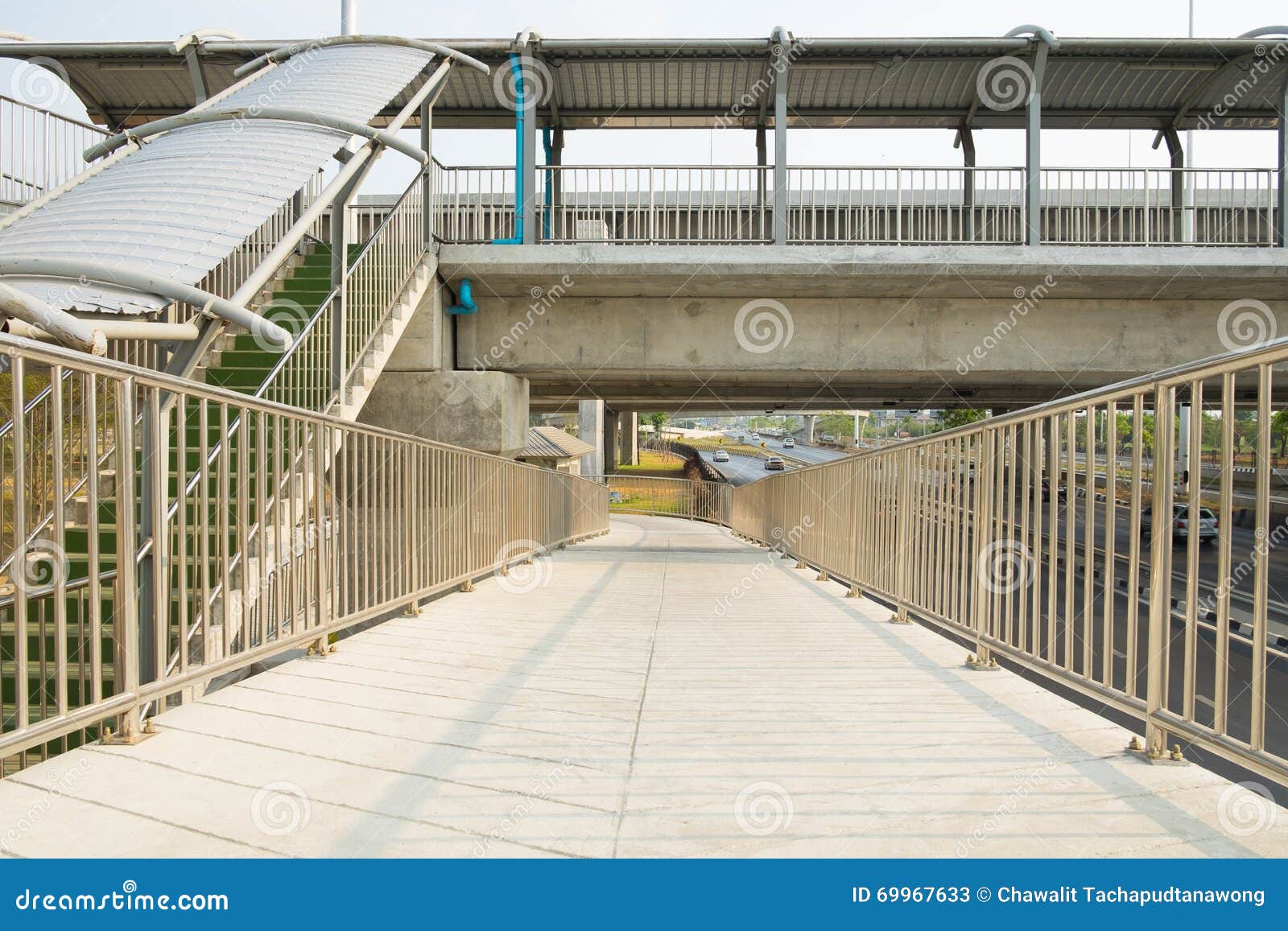 Walking overpass stock image. Image of walk, steel, overpass - 69967633