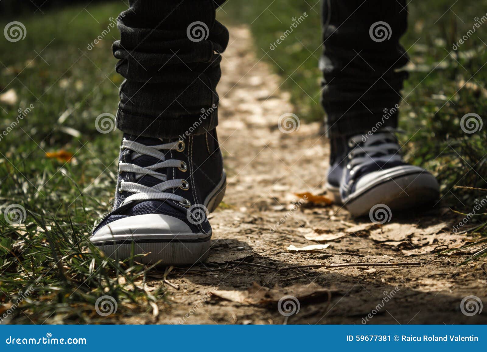 Walking on a path stock image. Image of shoe, shoes, road - 59677381