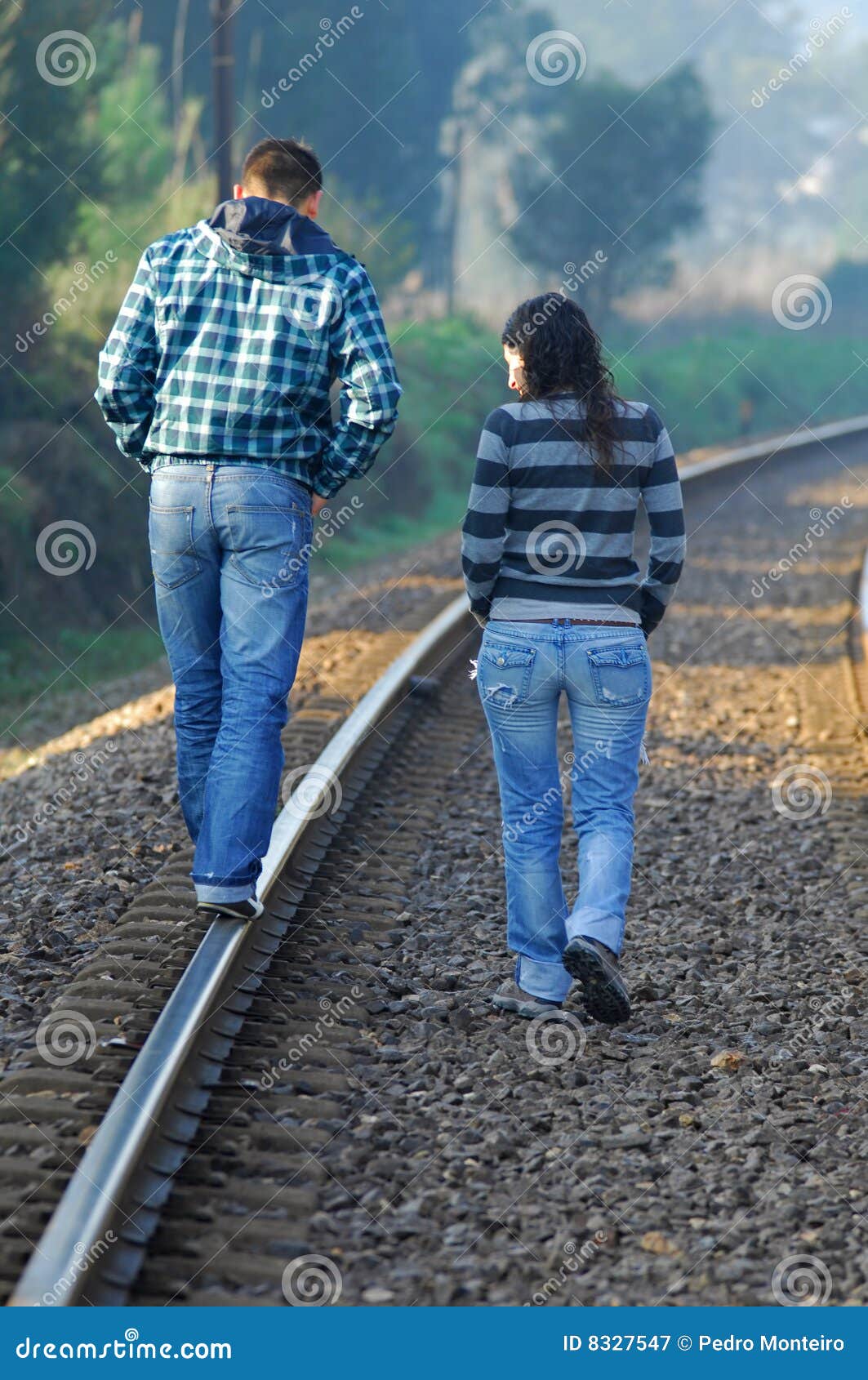 Walking on railway tracks stock image. Image of dating 8327547