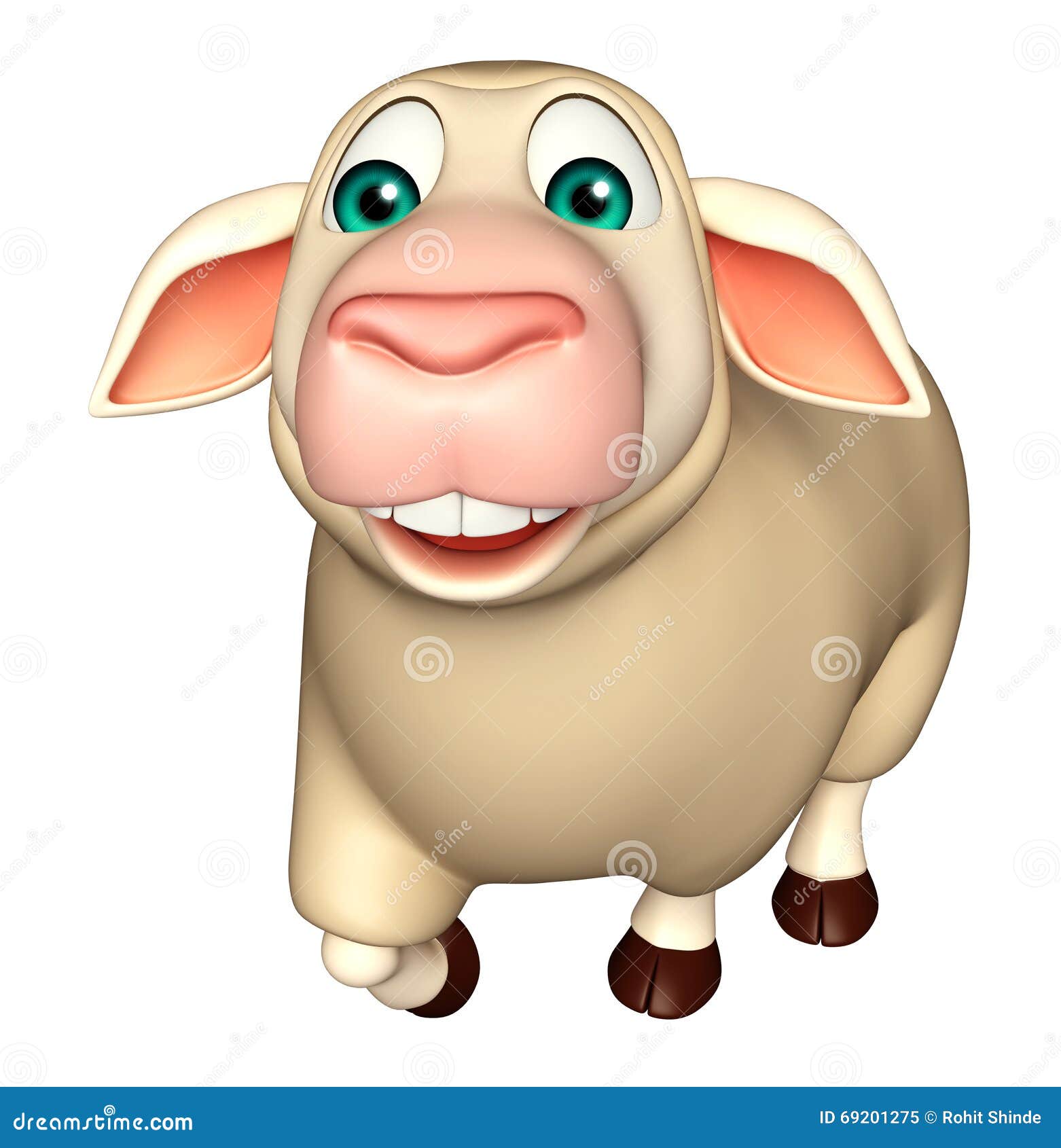 Walking Sheep Cartoon Character Stock Illustration - Illustration of ...
