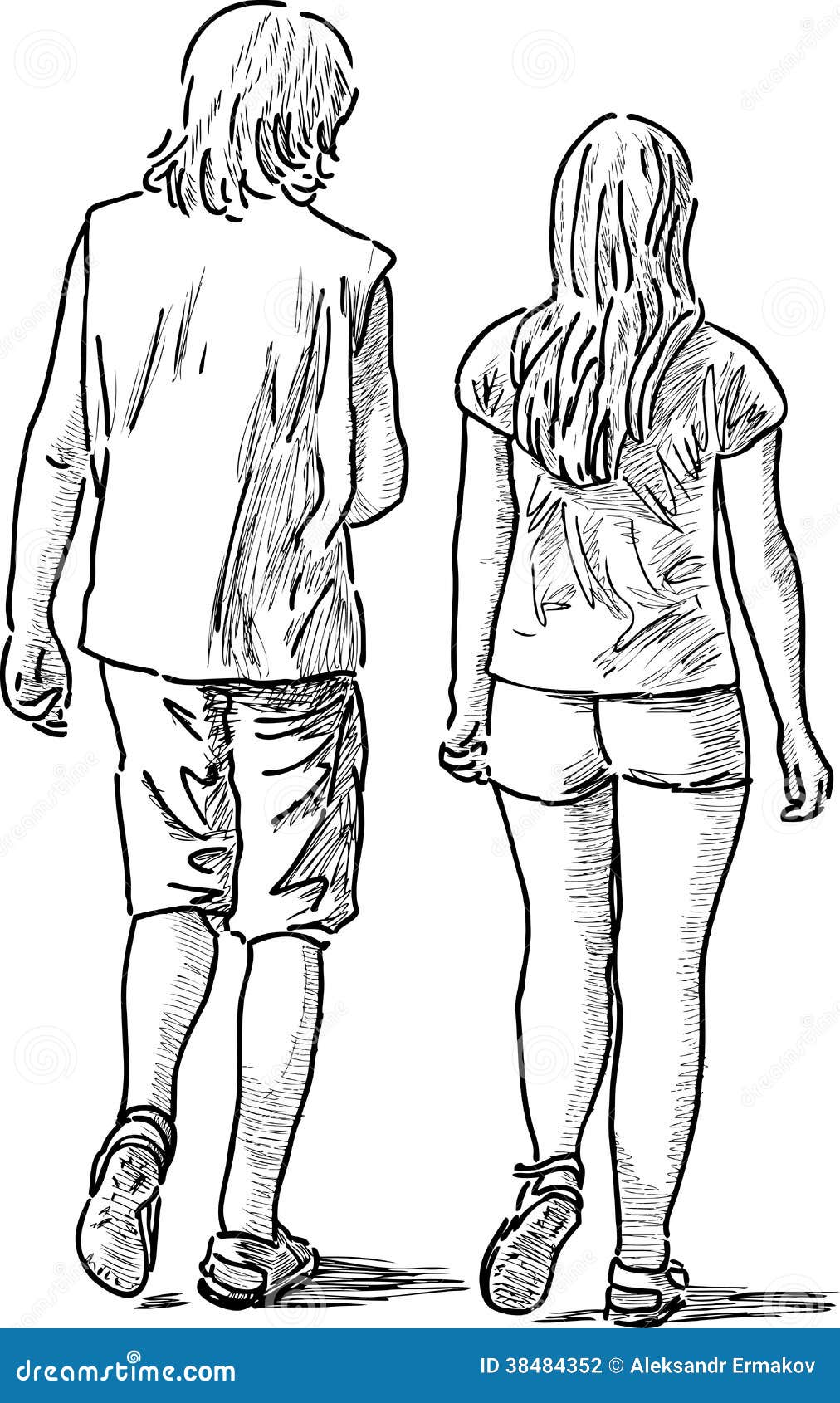 Walking teens stock vector. Image of white, hand, youth - 38484352