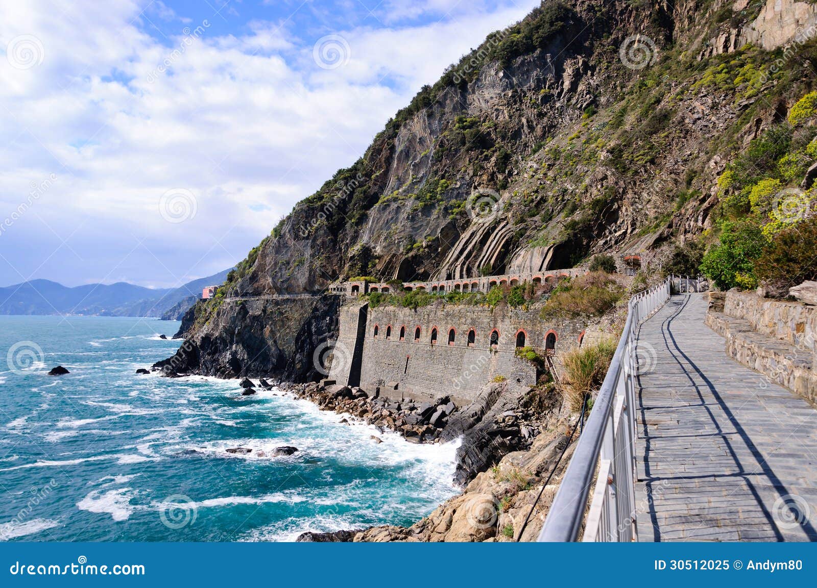the walkway along the coastline, via del amore in the national park cinque terre