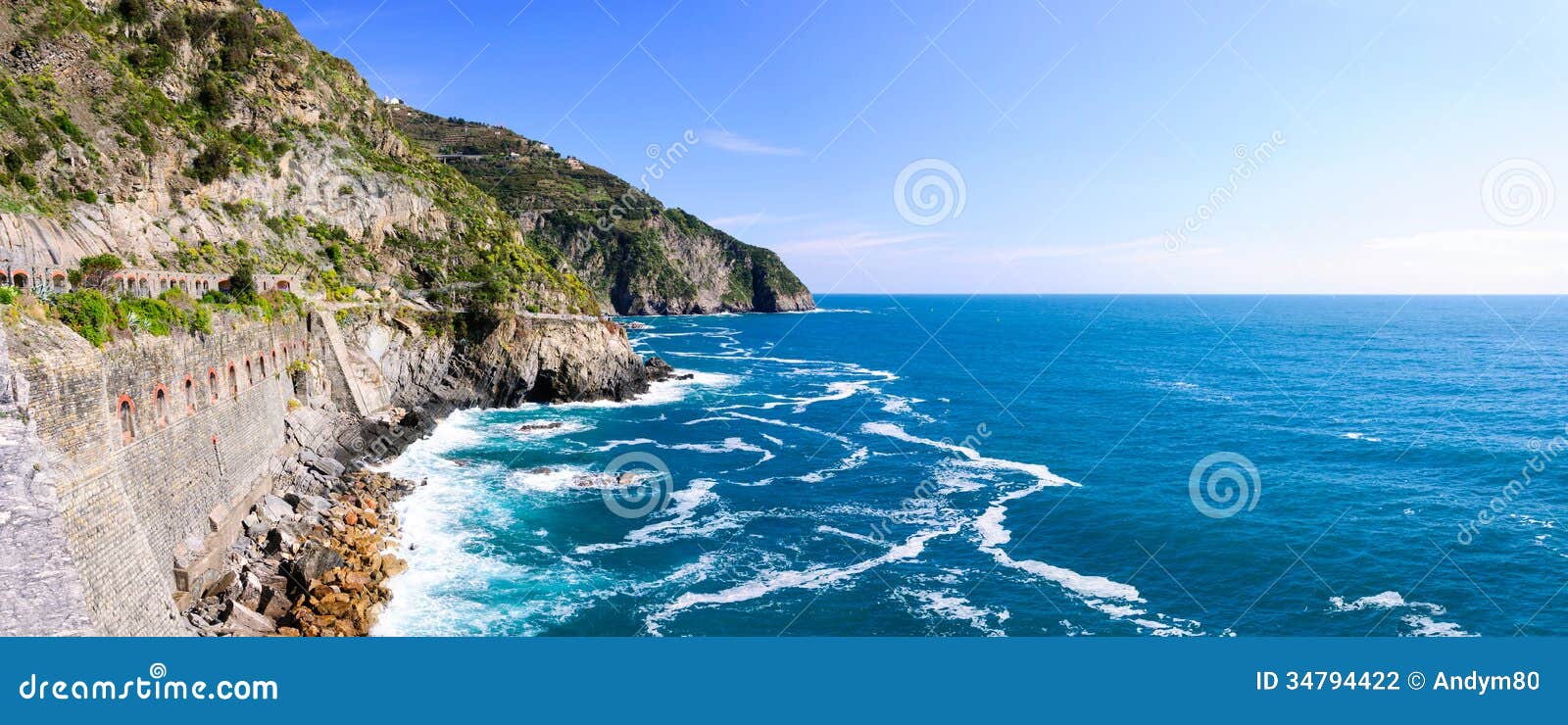 the walkway along the coastline, via del amore in the national park cinque terre