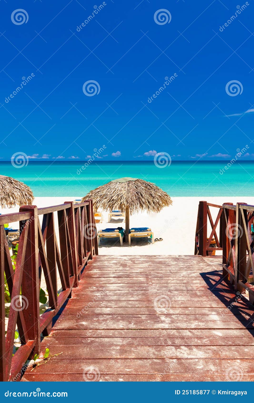 walkway leading to a tropical beach in cuba
