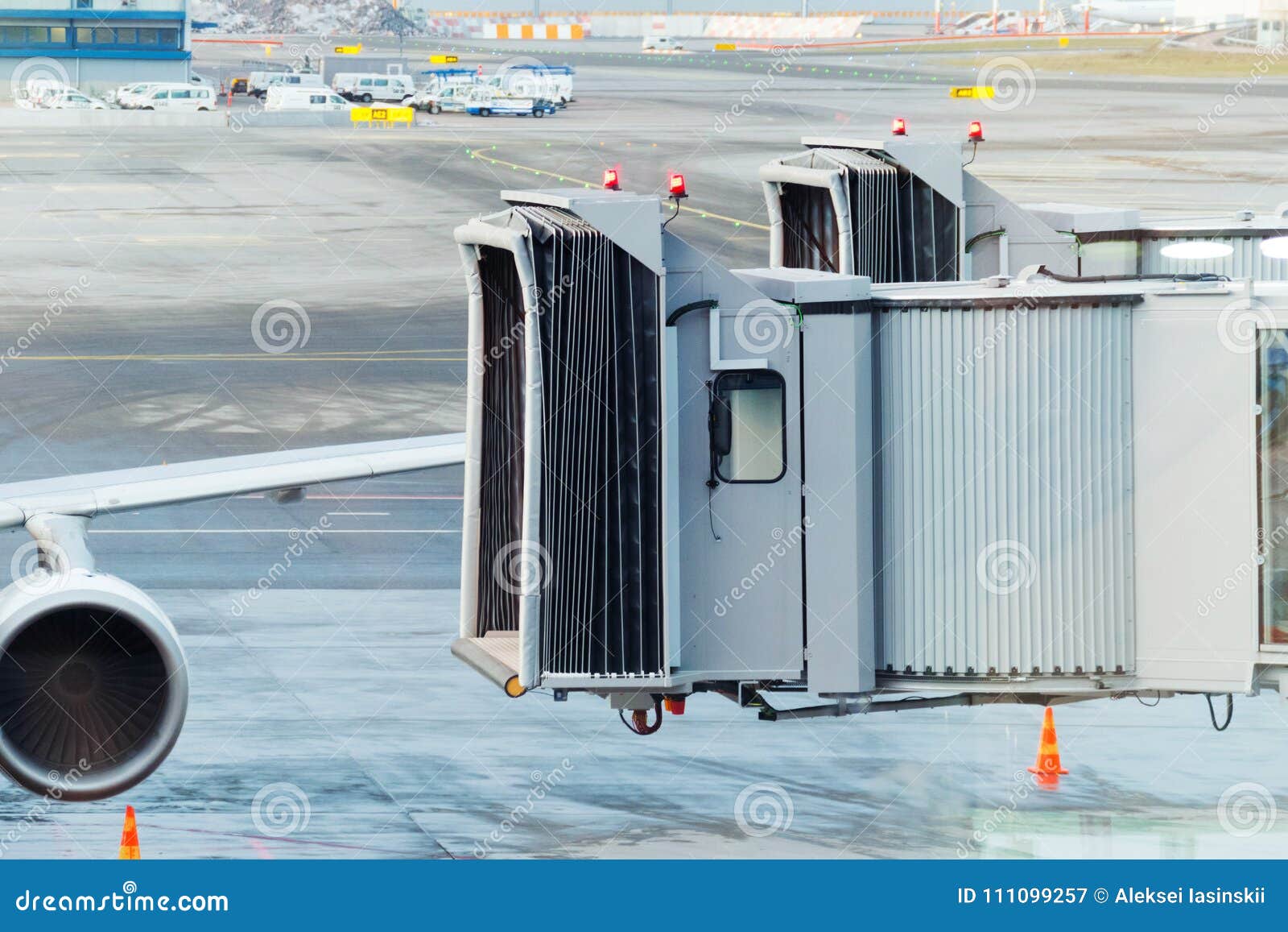 Walkway for Passengers Boarding in the Airport, Called the Sleeve Stock
