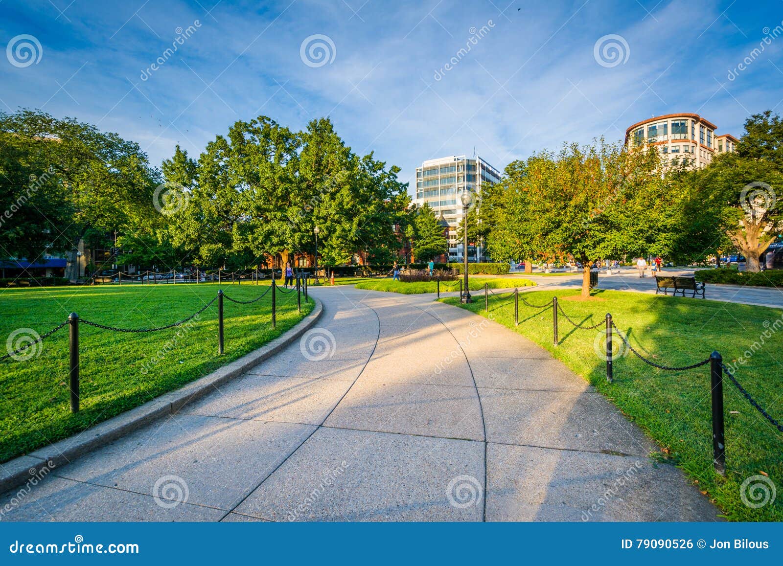 Walkway at Washington Circle in Washington, DC. Stock Photo Image of