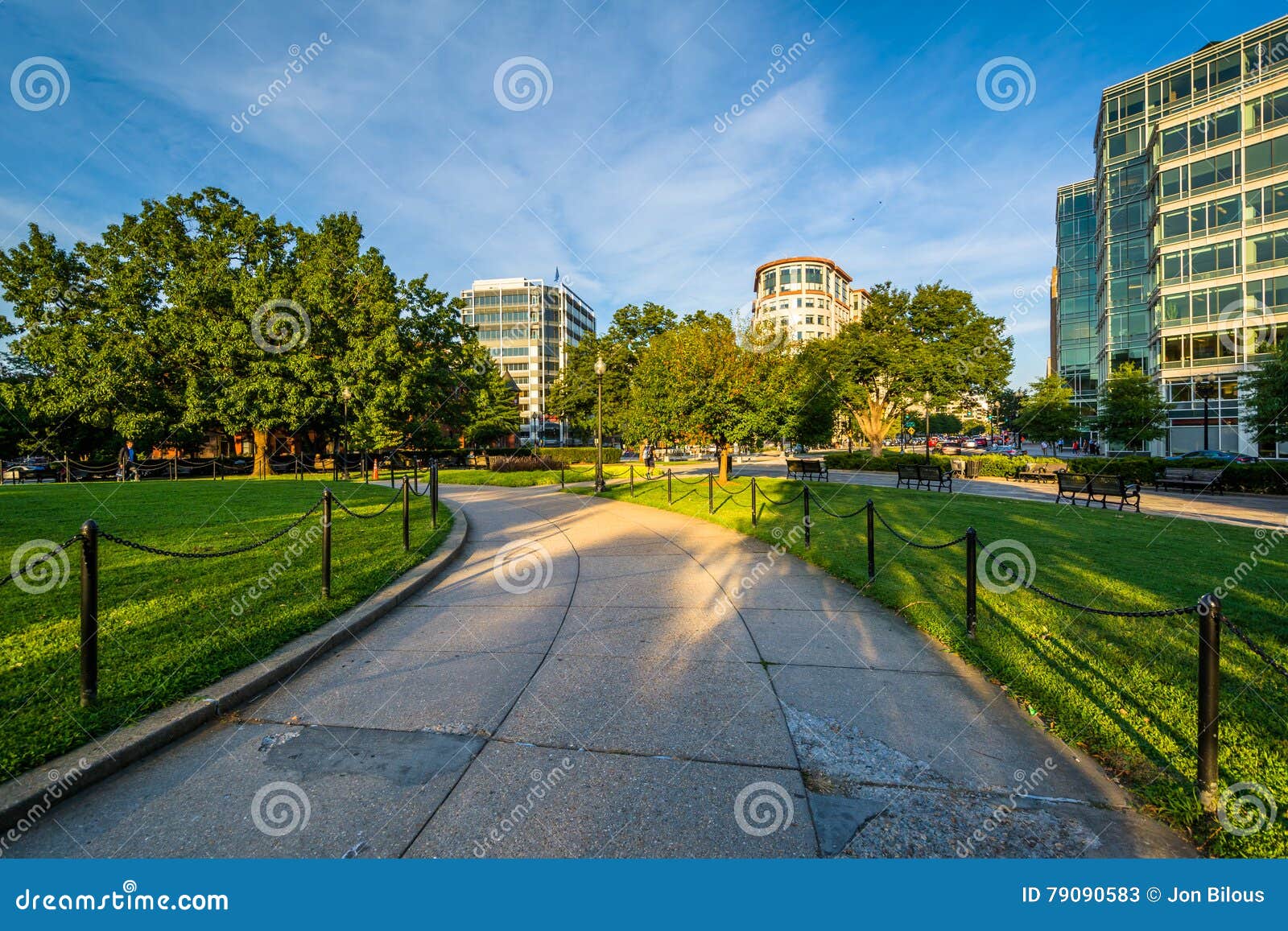 Walkway at Washington Circle in Washington, DC. Stock Image Image of