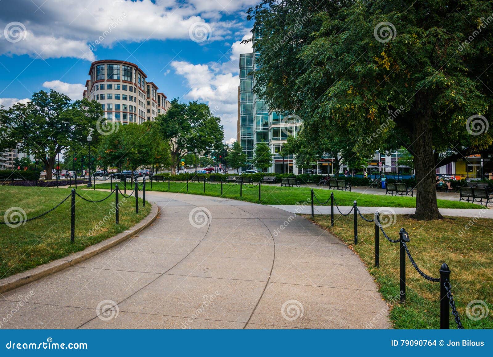 Walkway at Washington Circle in Washington, DC. Stock Photo Image of