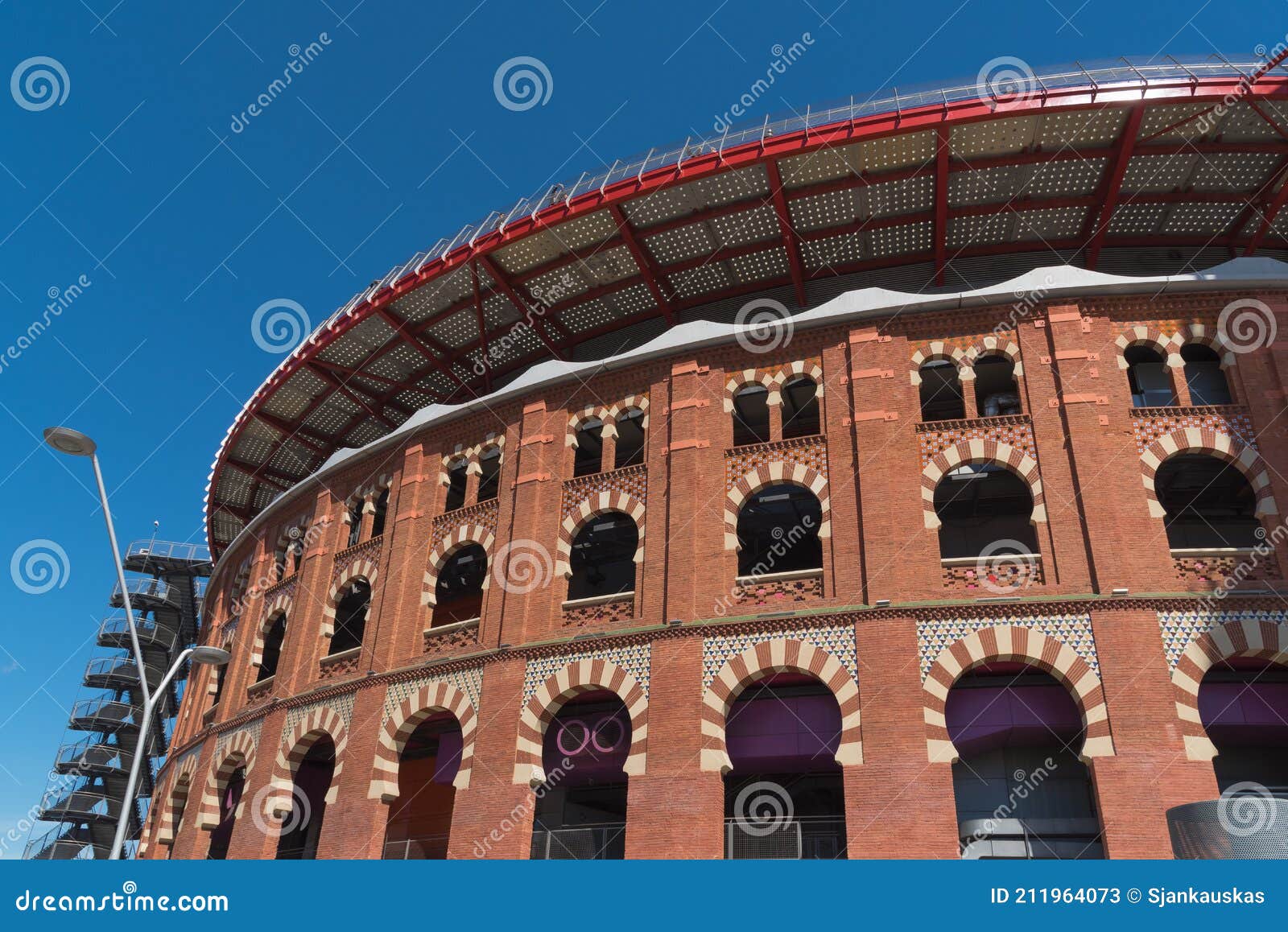wall of arenas de barcelona, catalonia, spain. architectural detail, exterior 