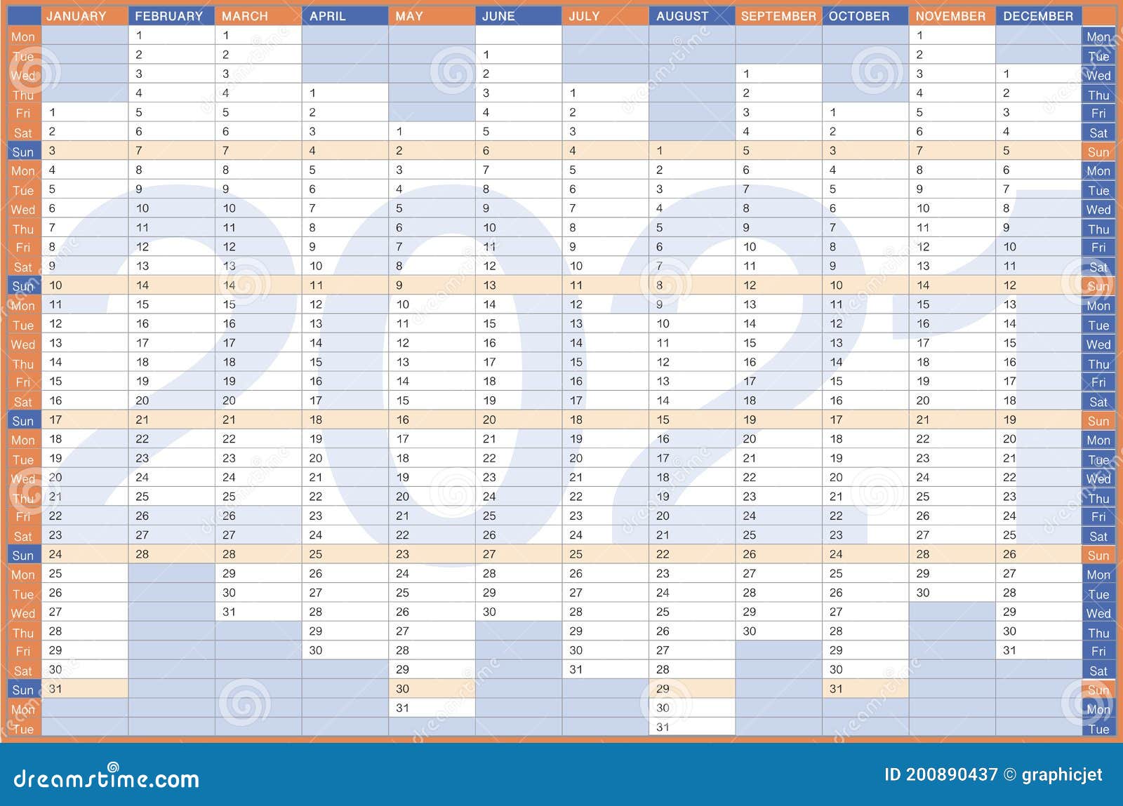 Wall Calendar 21 Single Page With Vertical Columns And Days On The Same Row Stock Vector Illustration Of Lines Background Wall Calendar 21 Single Page With Vertical Columns And Days On The Same Row Stock Vector Illustration Of Lines Background