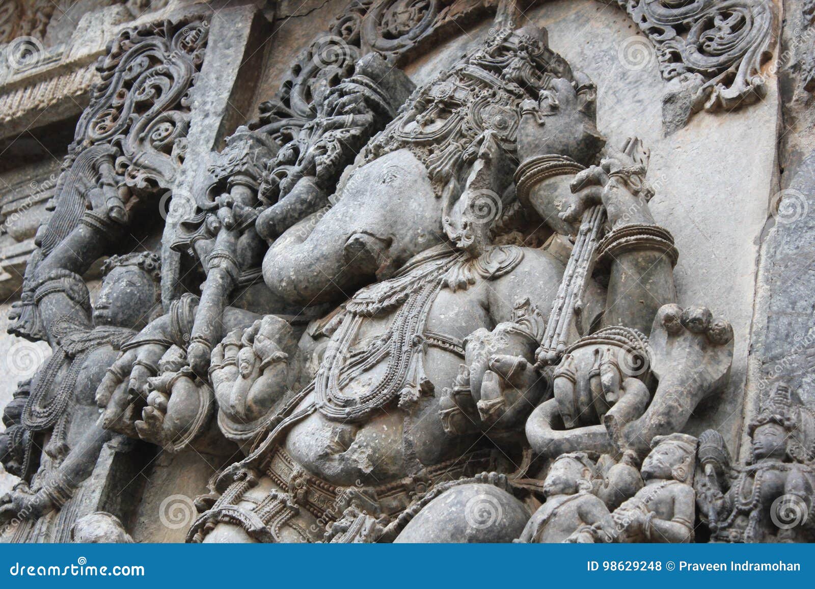 Hoysaleshwara Temple Wall Carving of Valampuri Vinayagar ...