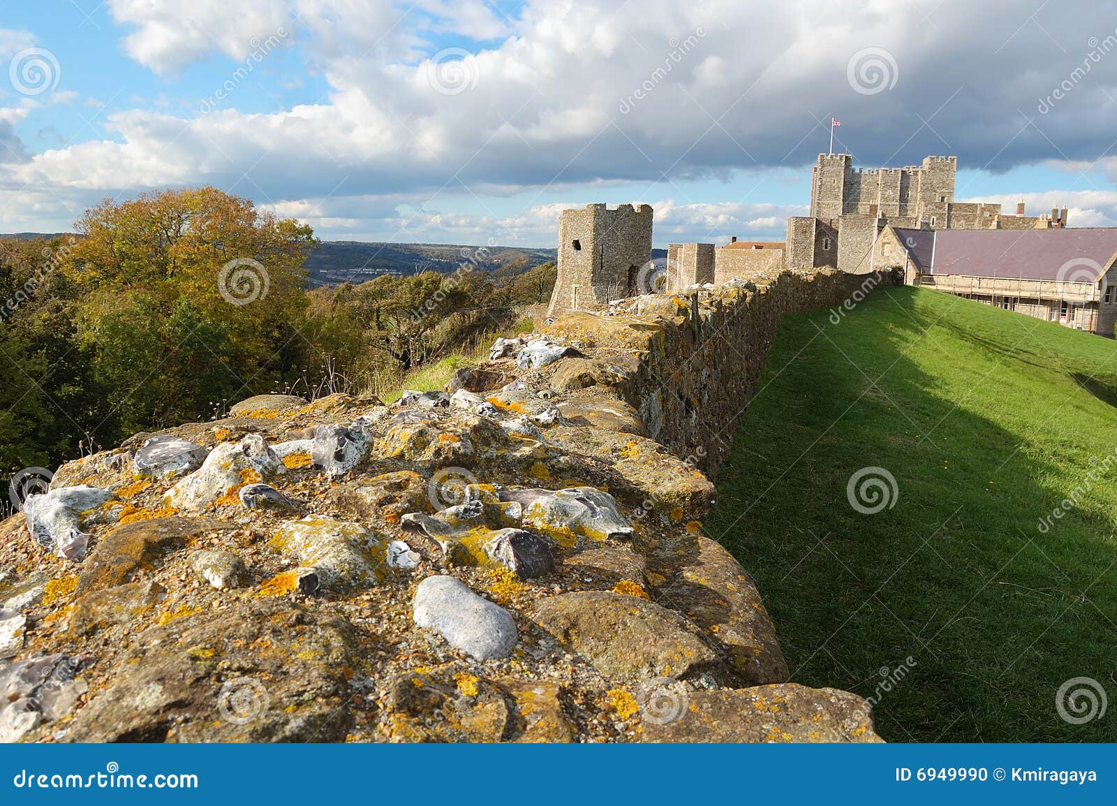 The Wall and the Castle of Dover Stock Photo Image of overcast