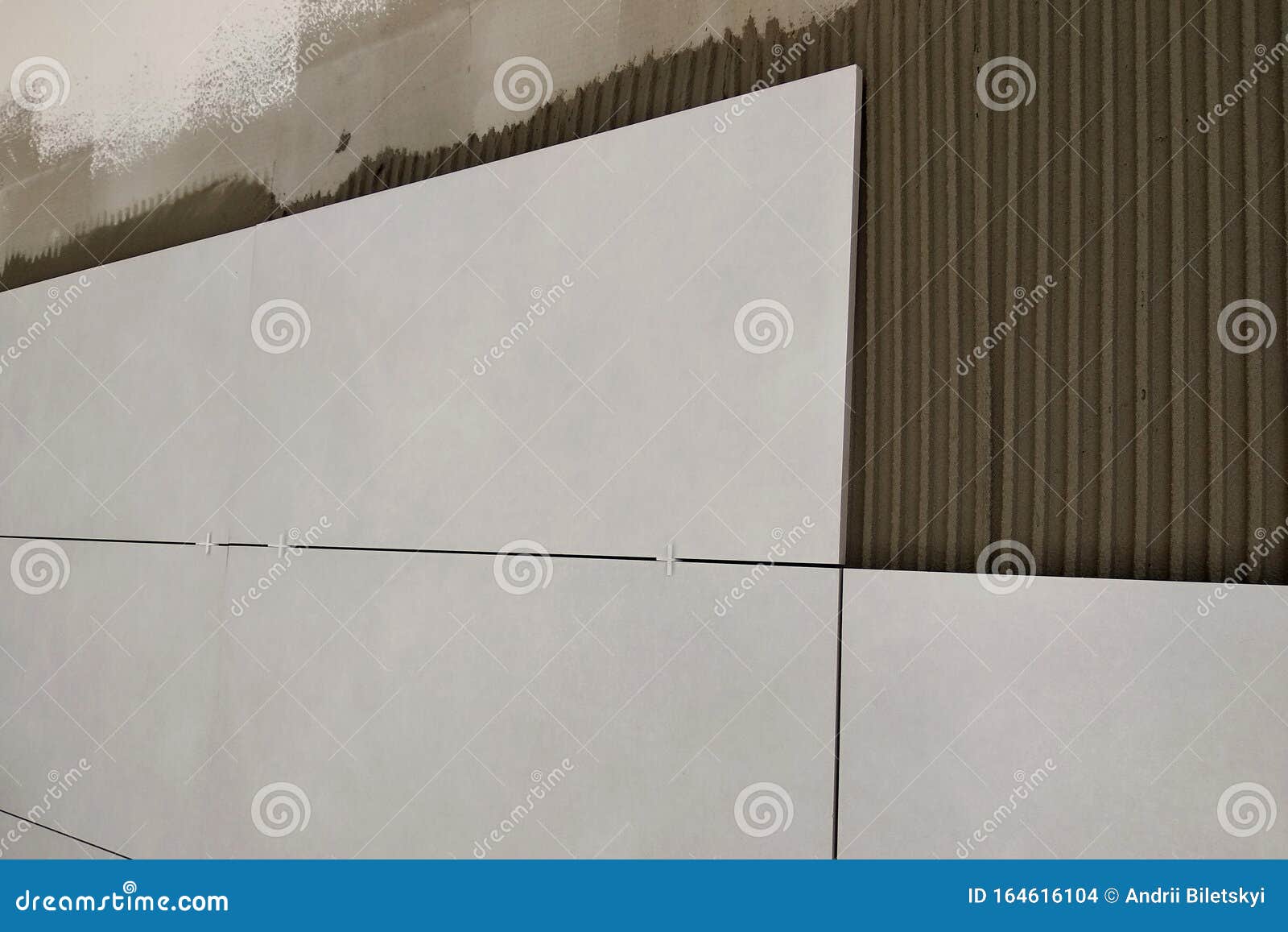Wall Ceramic Tiles Installation on Mortar Glue Stock Photo Image of