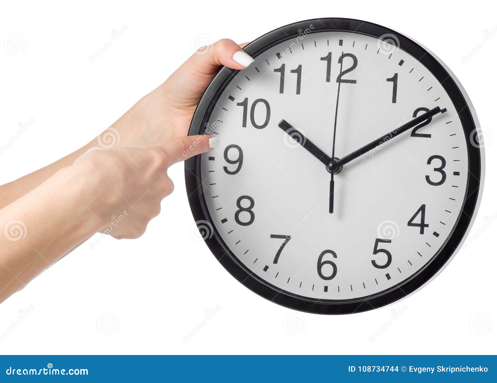 Wall clock in hand stock photo. Image of arabic, modern 108734744