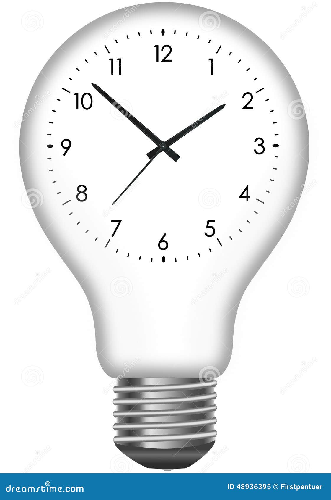 Wall Clock in the Light Bulb Stock Illustration - Illustration of time ...