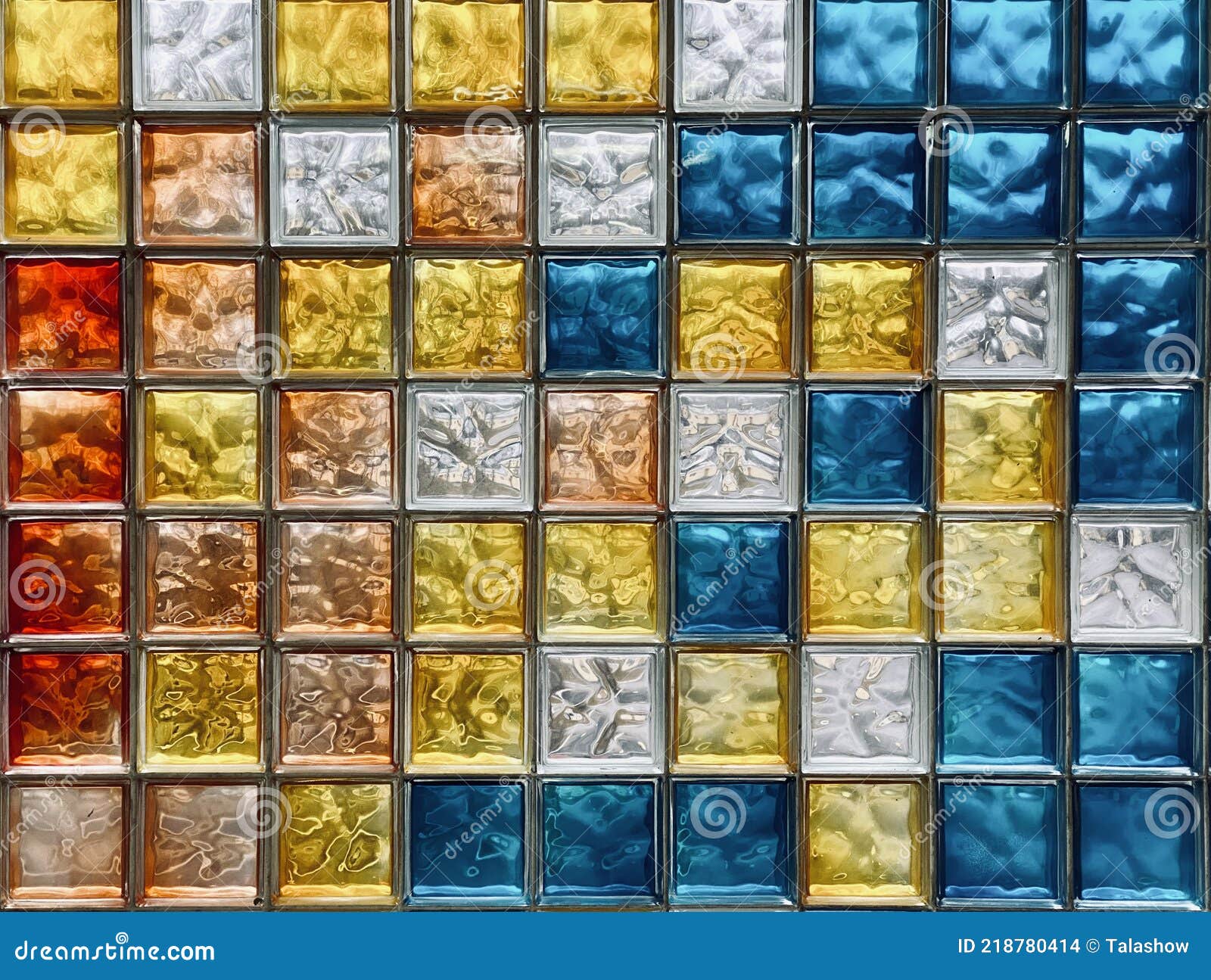 Wall Of Colored Glass Blocks Stock Photo Image Of Interior Retro