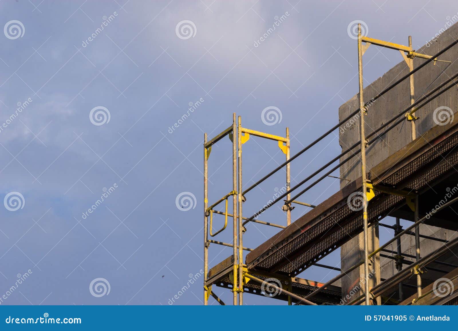 Wall of Concrete Building. Construction Site Works. Stock Image - Image