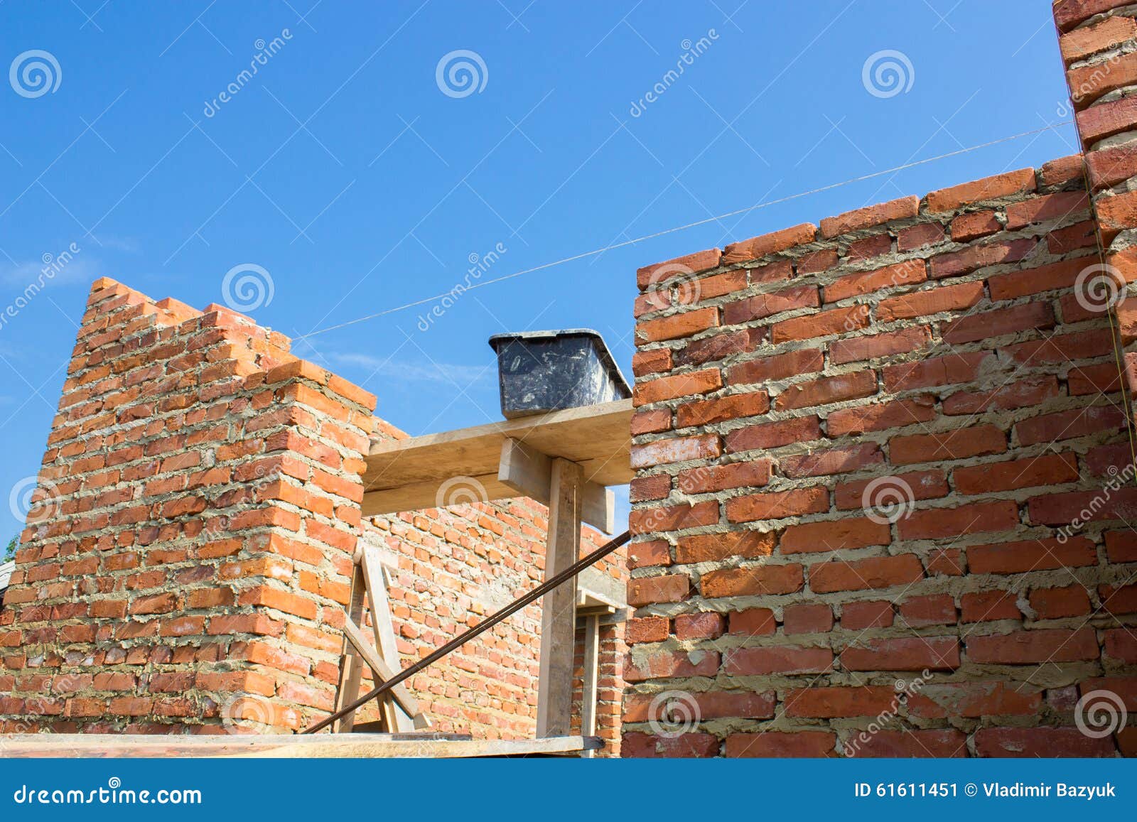 Wall construction house stock image. Image of brick, skills 61611451