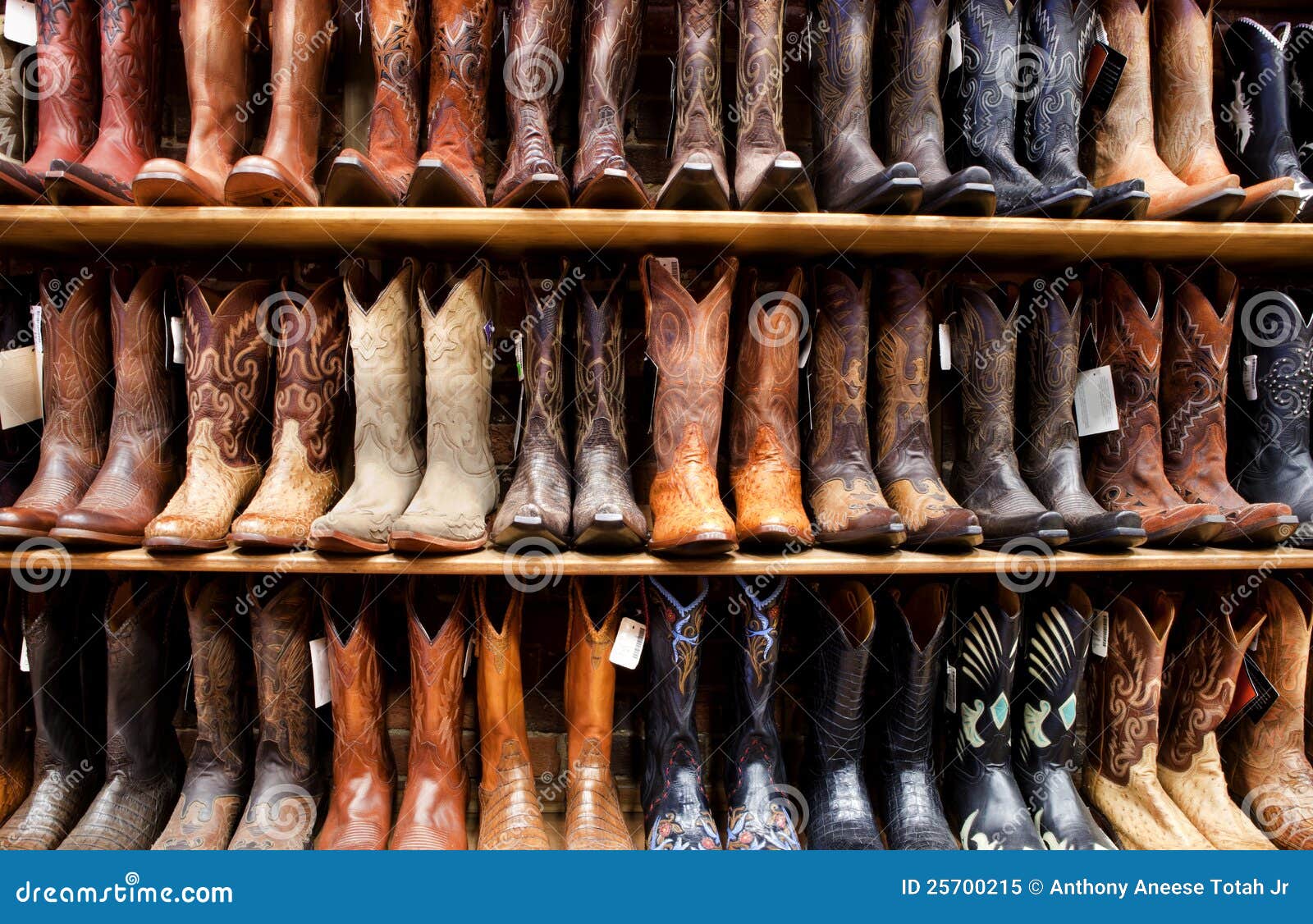 Wall of Cowboy Boots stock image. Image 