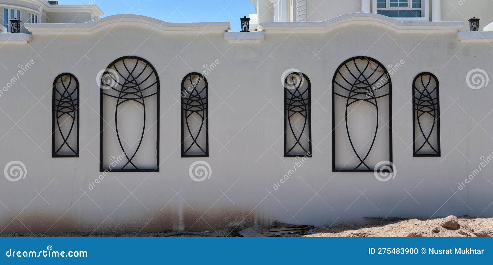 Wall Decor in Black and White Stock Photo - Image of arch, background