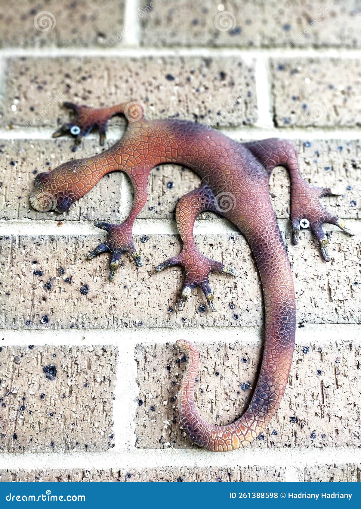 Wall decoration big lizard stock photo. Image of serpent 261388598